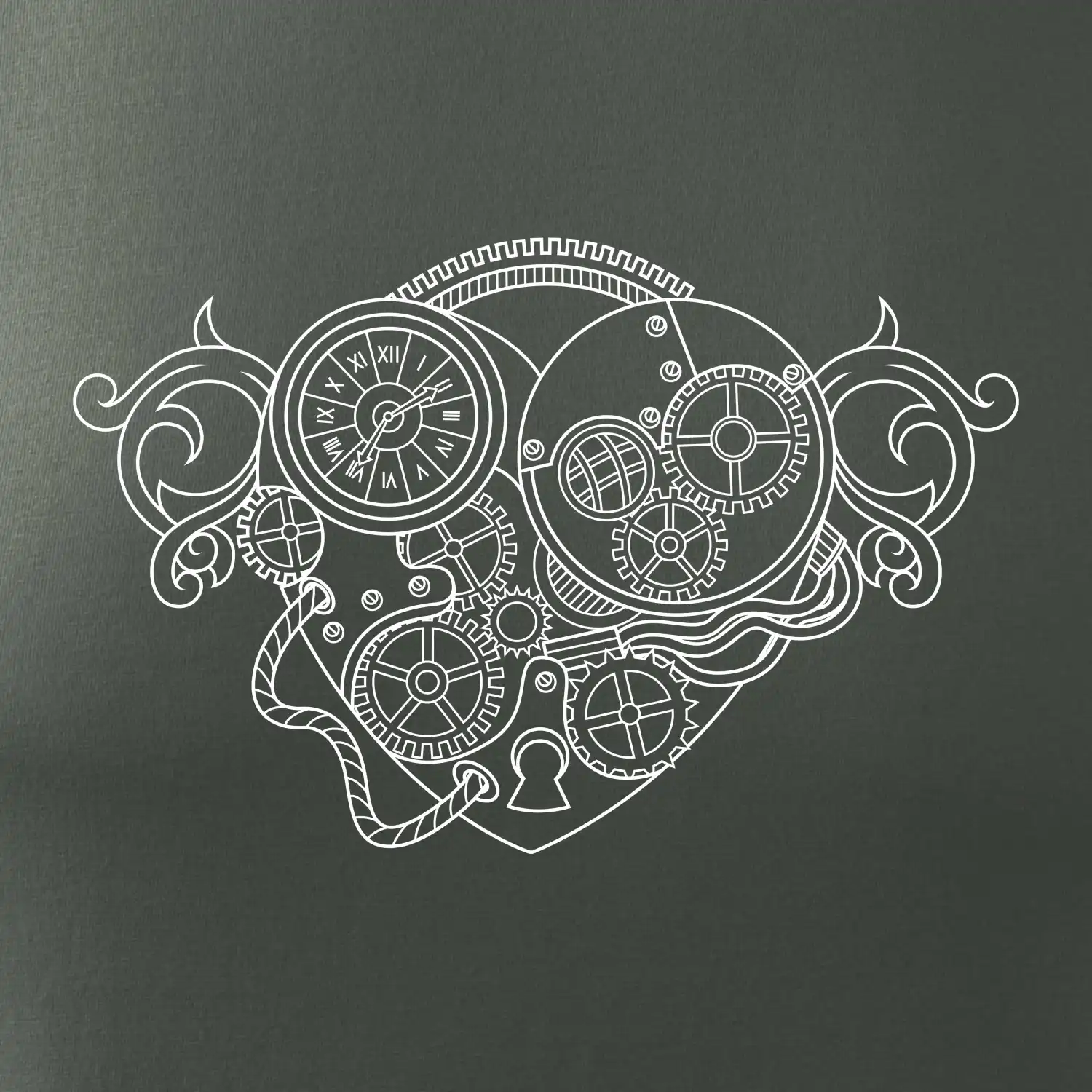 Steampunk srdce kreslené