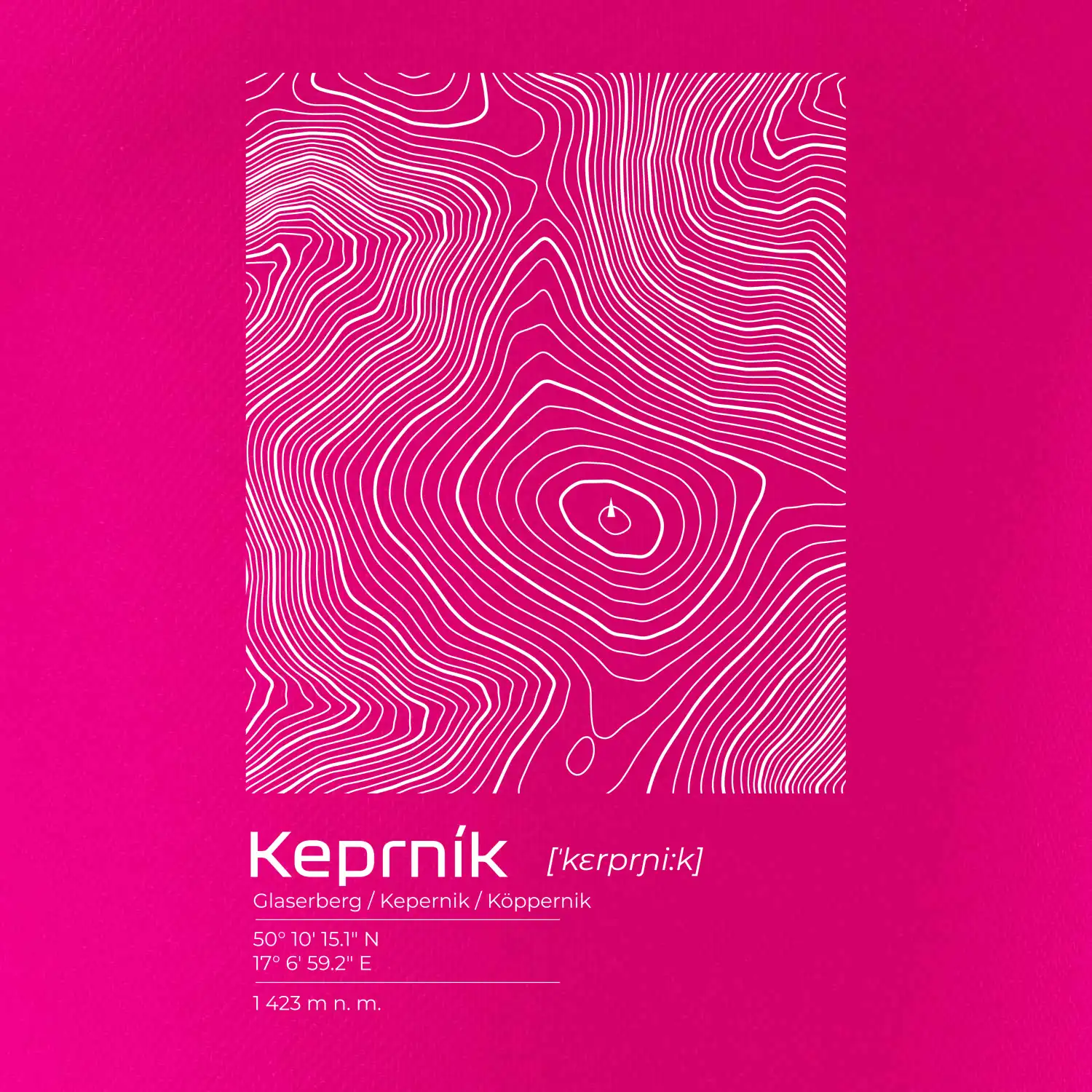 Keprník - vrstevnice v obdélníku