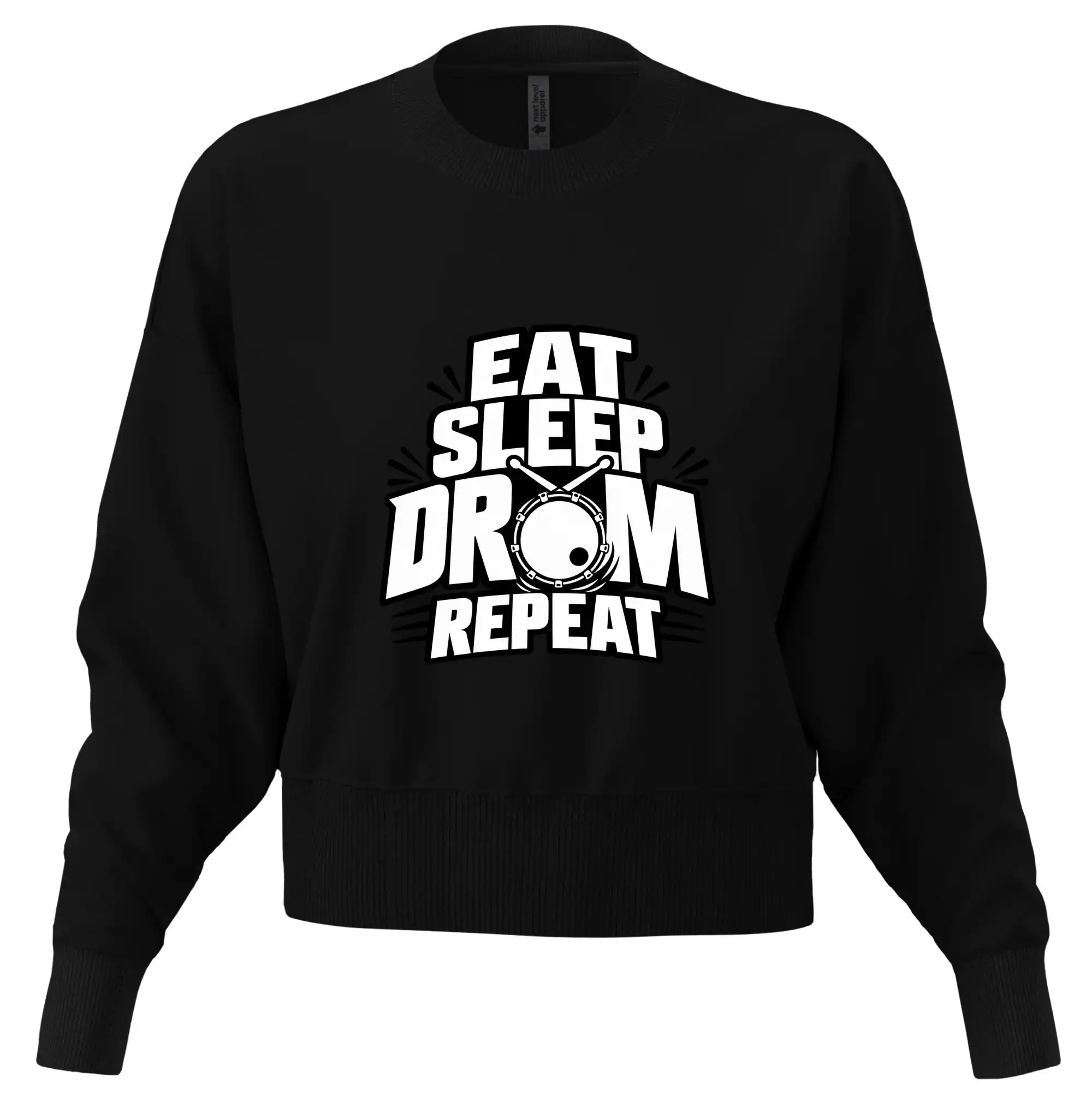 Eat sleep drum repeat - minimalistický bubenický slogan