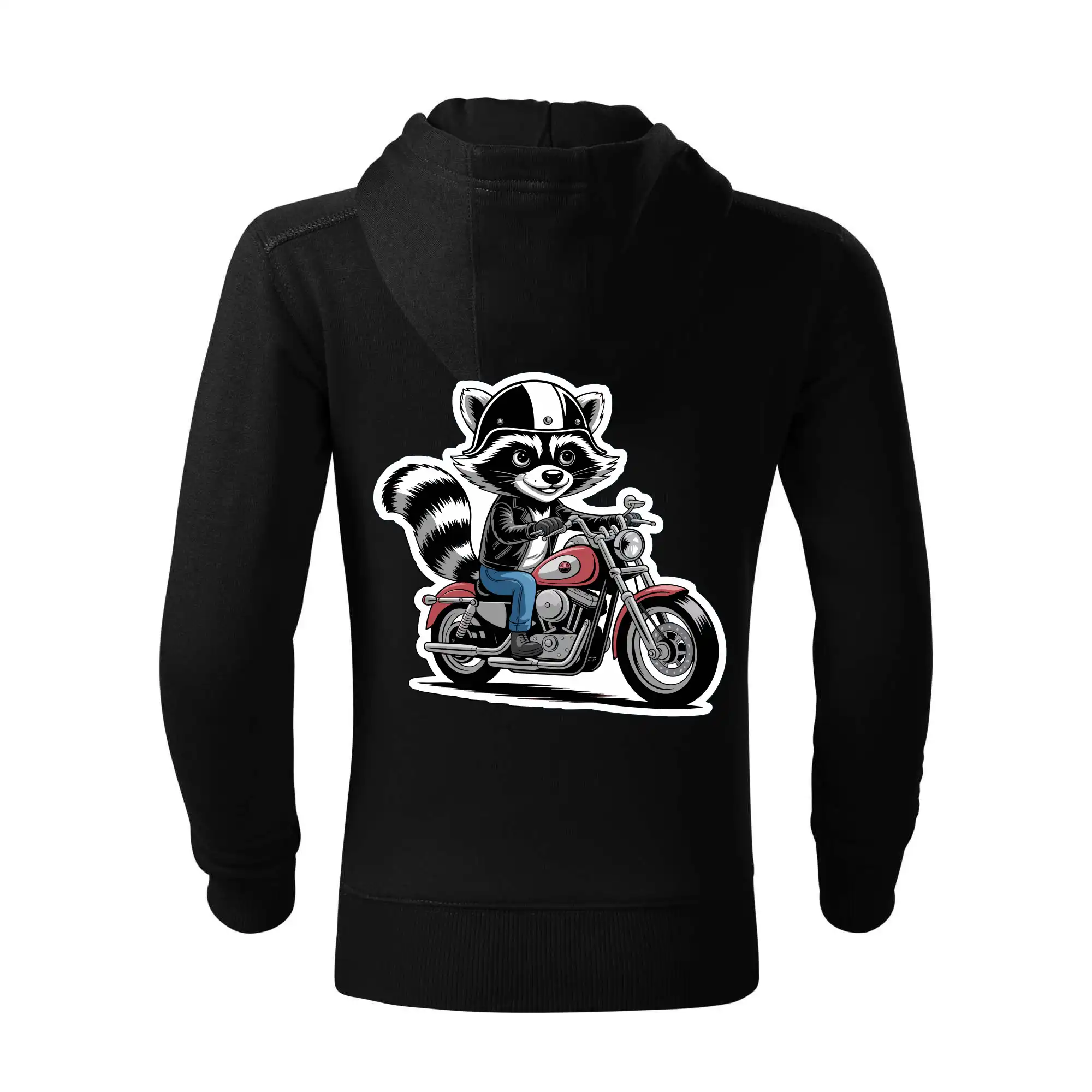 Mýval na motorce kreslený