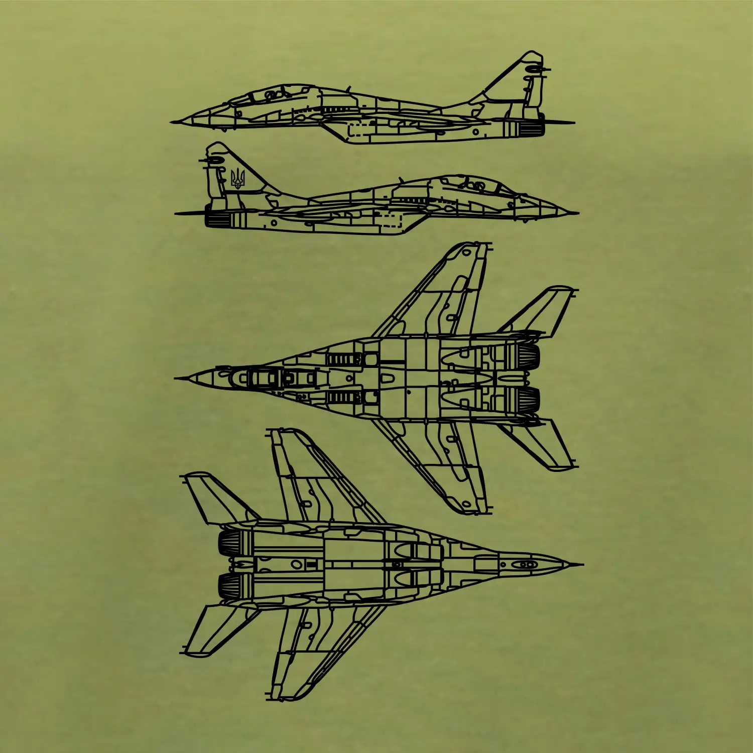 Mig 29 Fulcrum - obrys