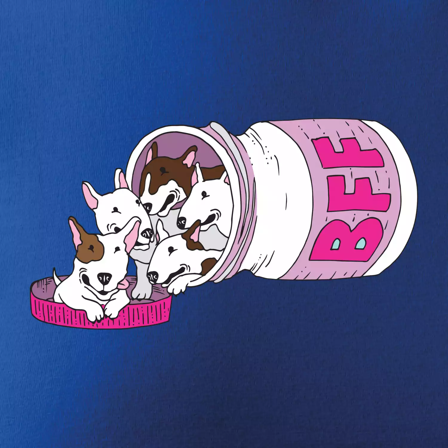 Bullterrier Friends Forever růžové (Pecka design)