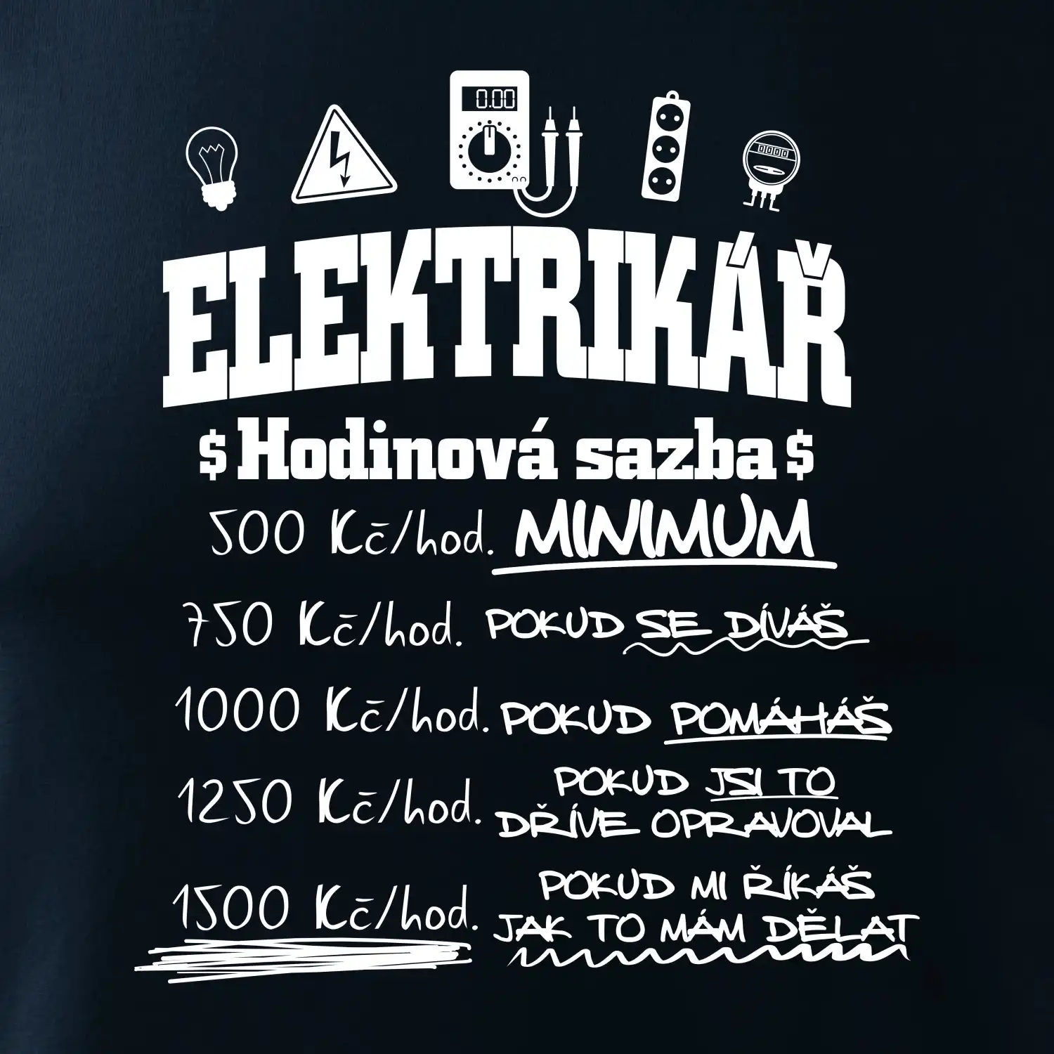 Elektrikář hodinová sazba