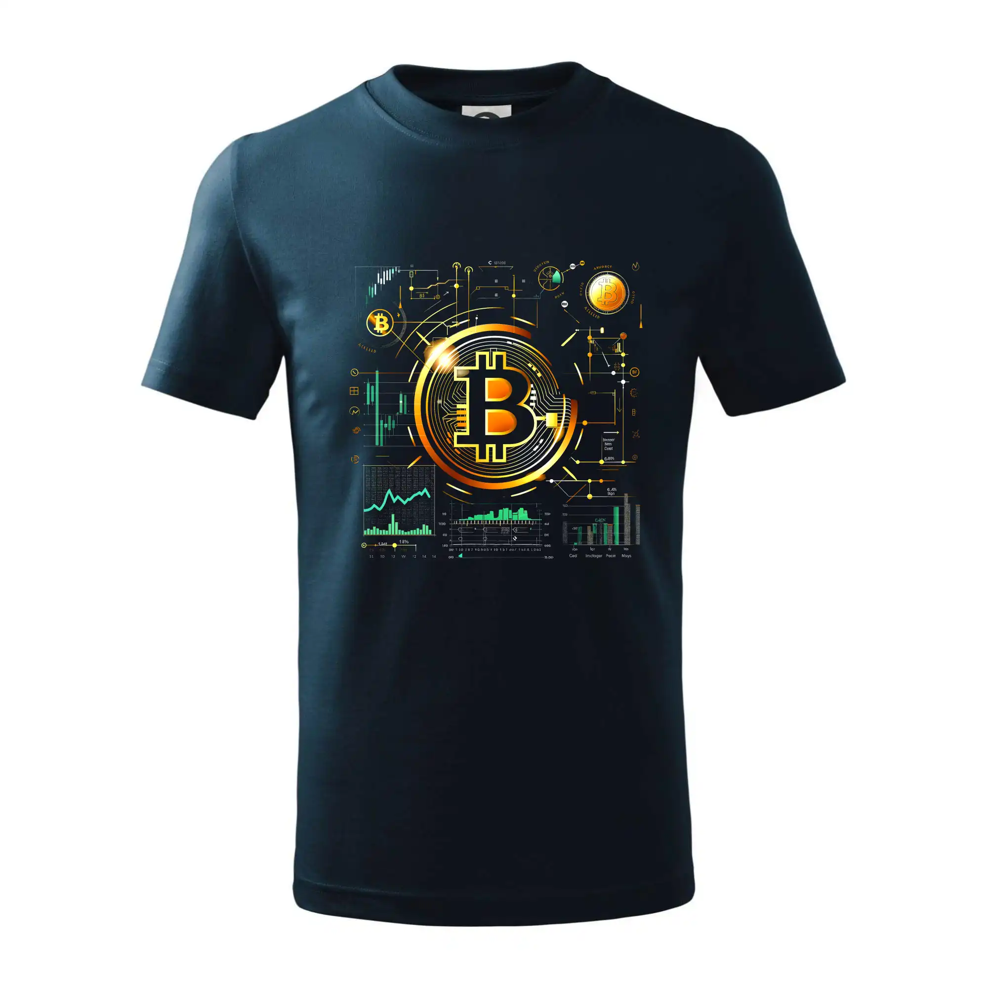 Bitcoin logo s grafy