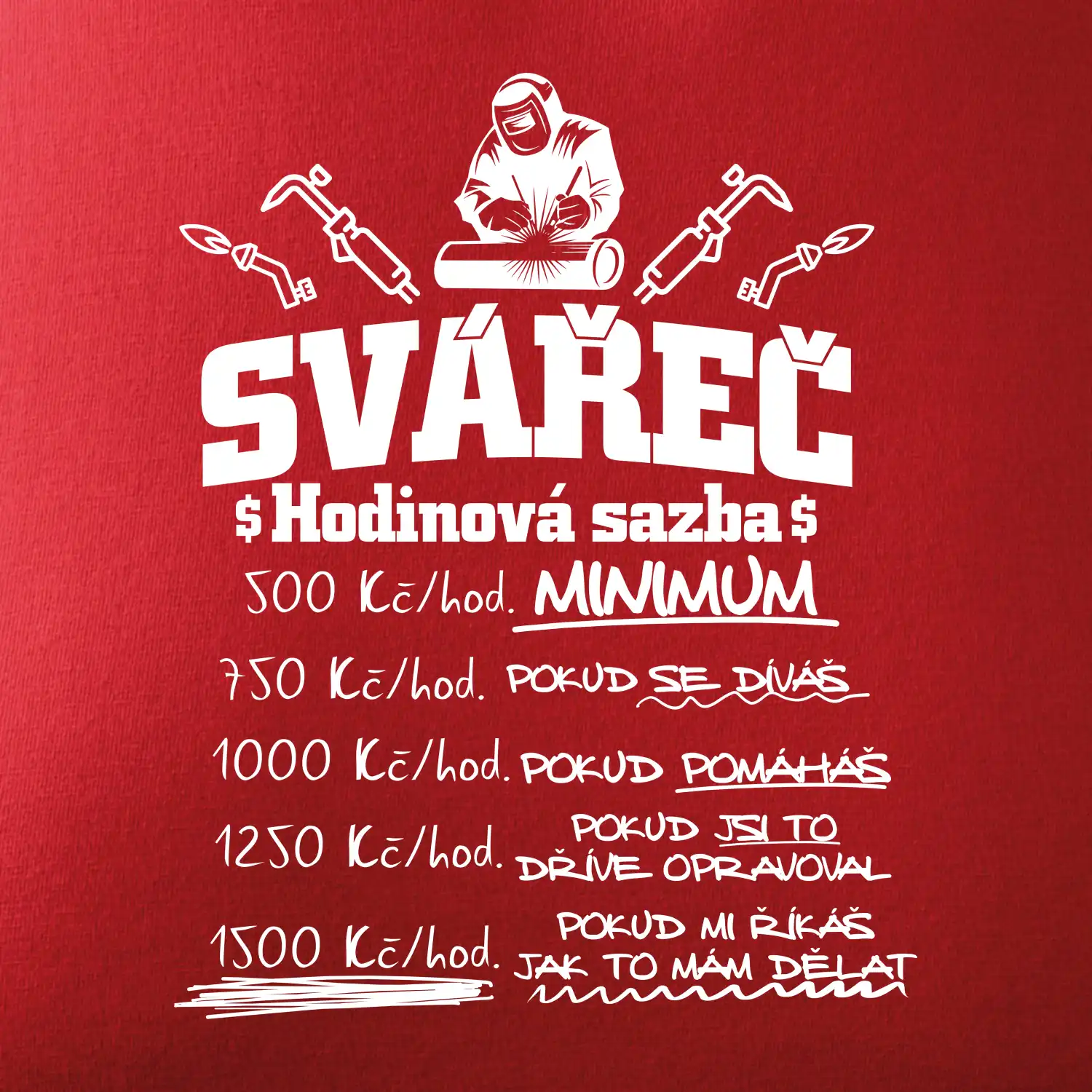 Svářeč - hodinová sazba