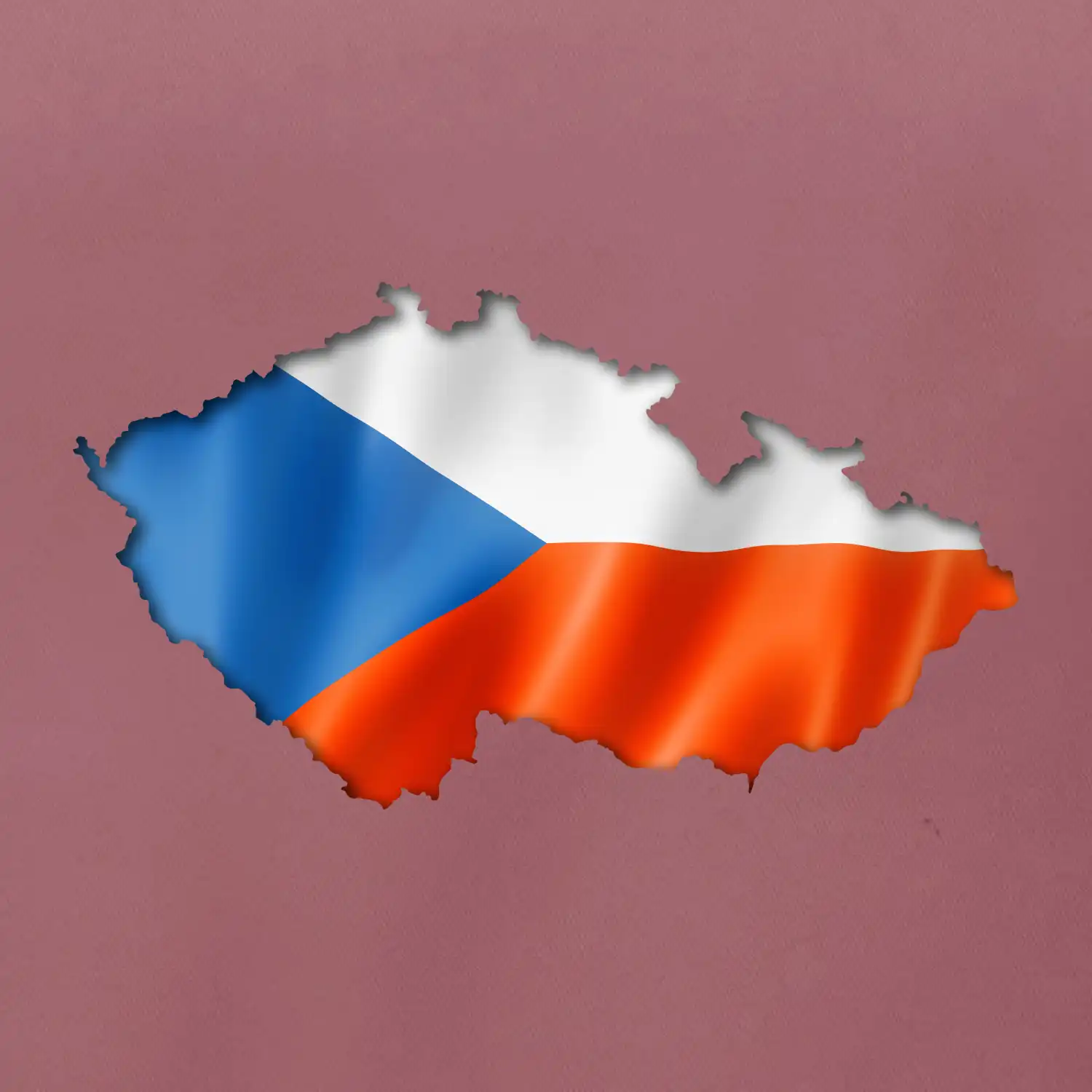 Česká vlajka v obrysu republiky