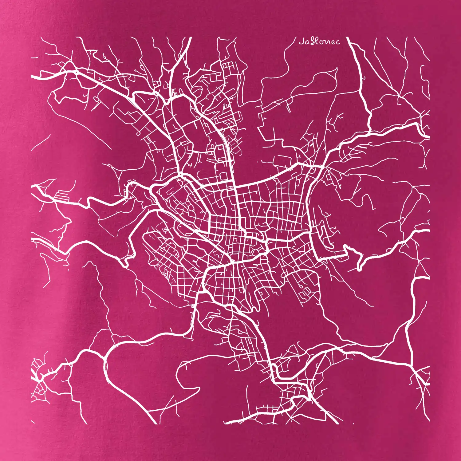 Mapy měst černobílé Jablonec nad Nisou