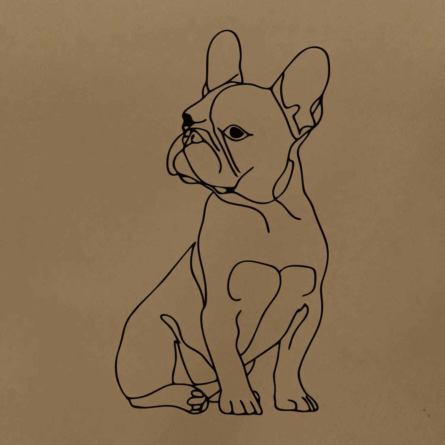 Francouzský buldoček černá kresba