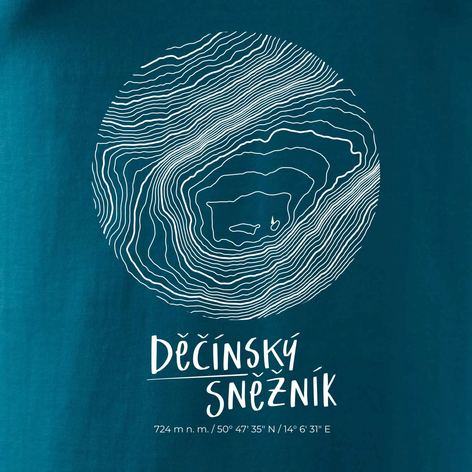 Děčínský Sněžník - vrstevnice v kruhu
