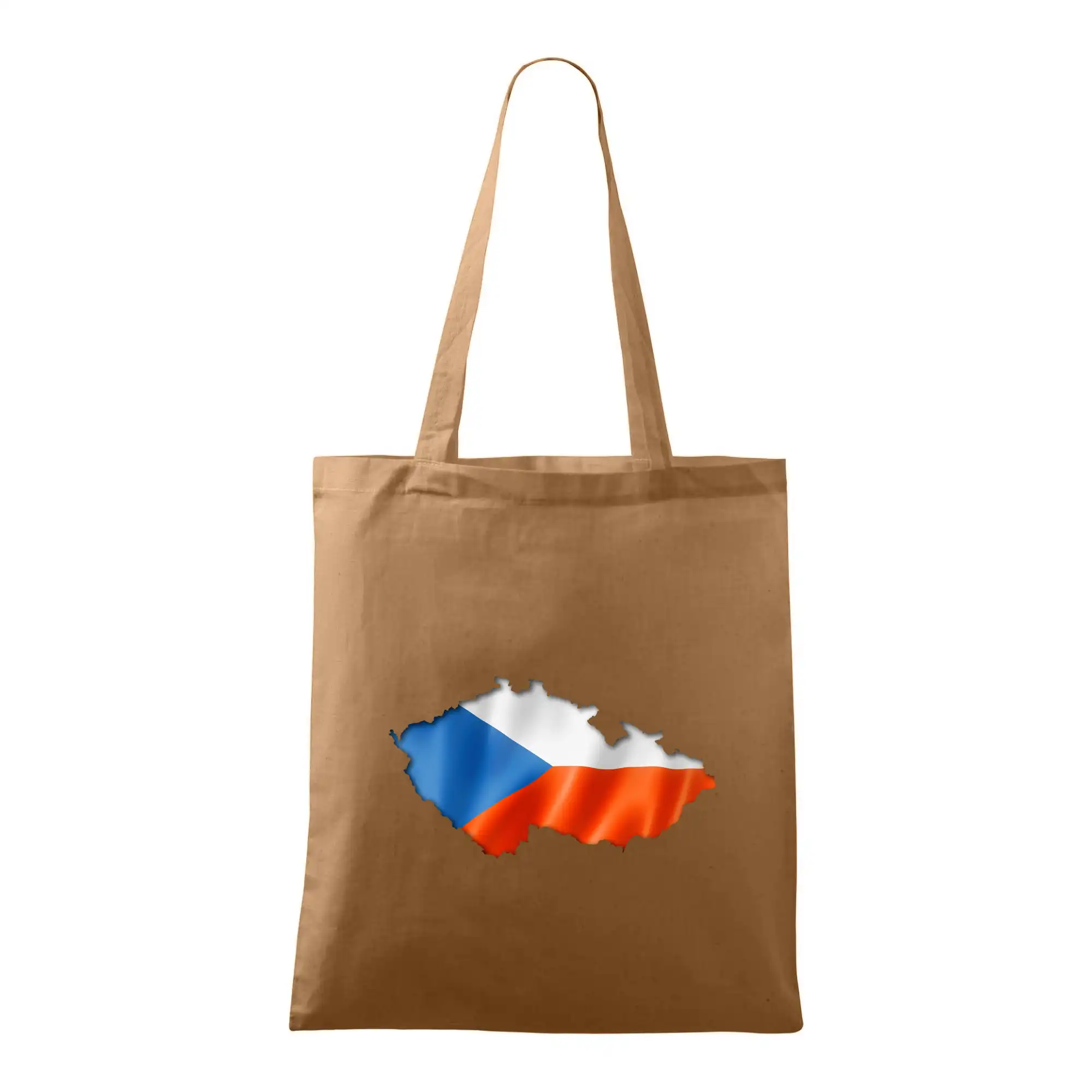 Česká vlajka v obrysu republiky