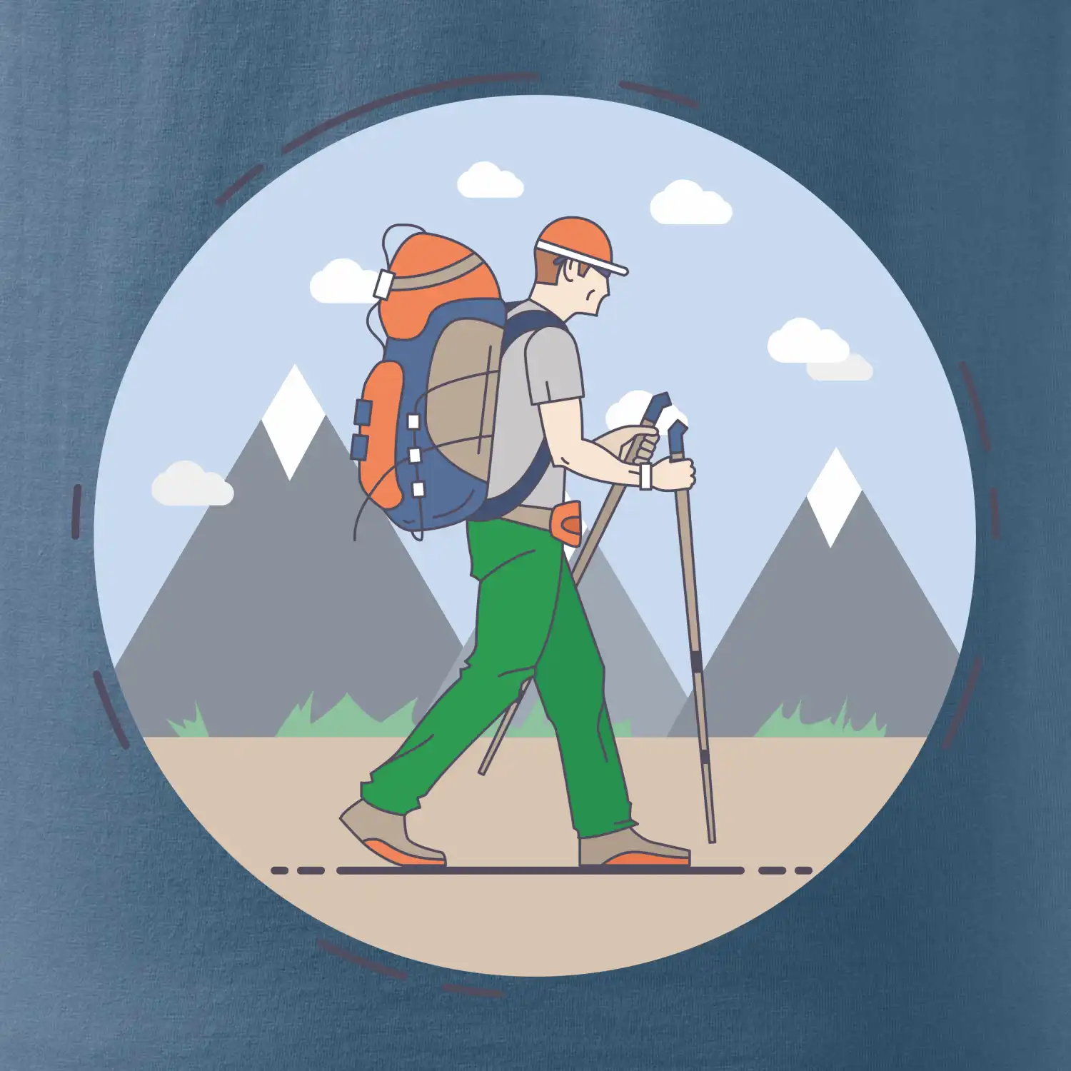 Barevný párový motiv na hory