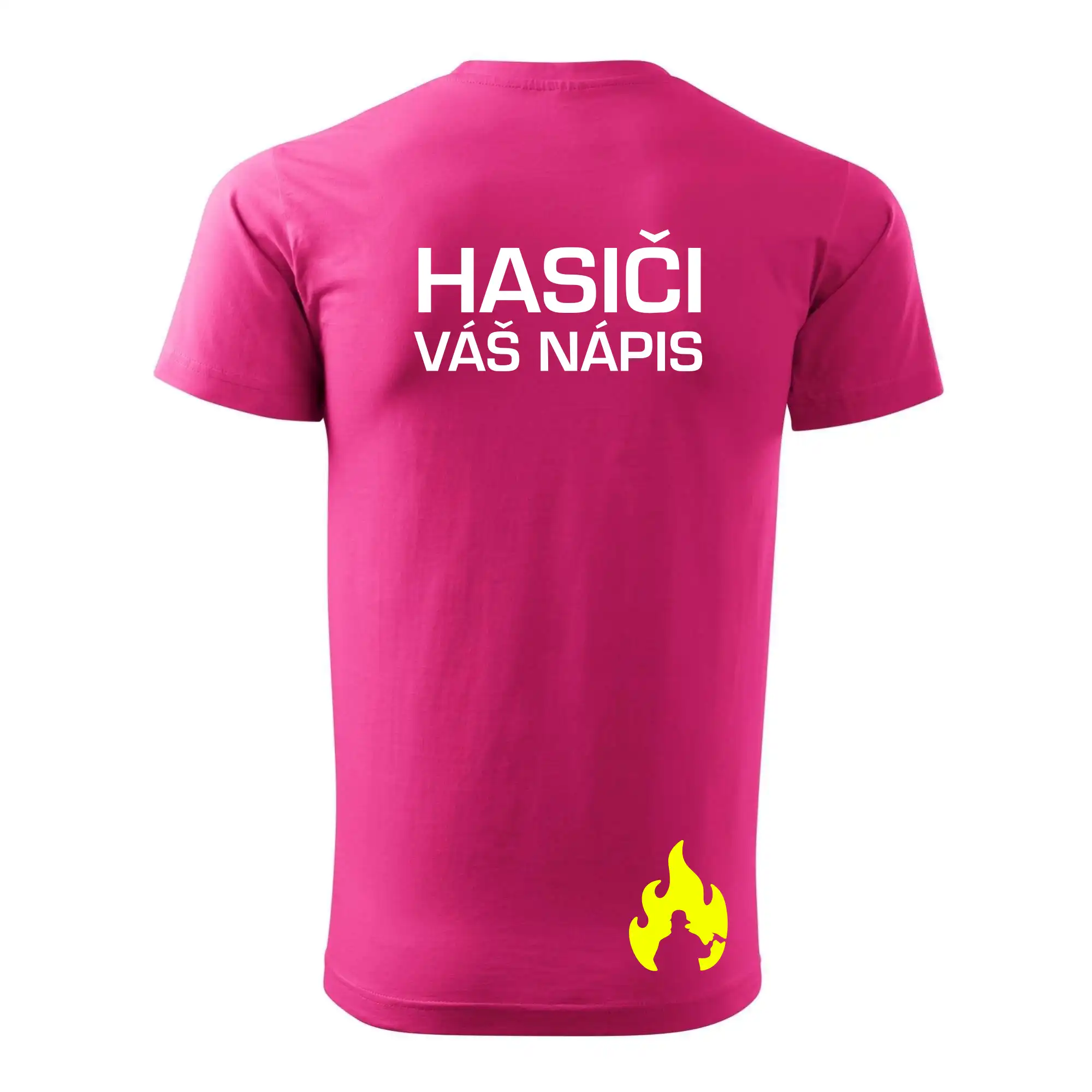 Hasič stojící - nápis hasiči - Velký nápis  na zádech