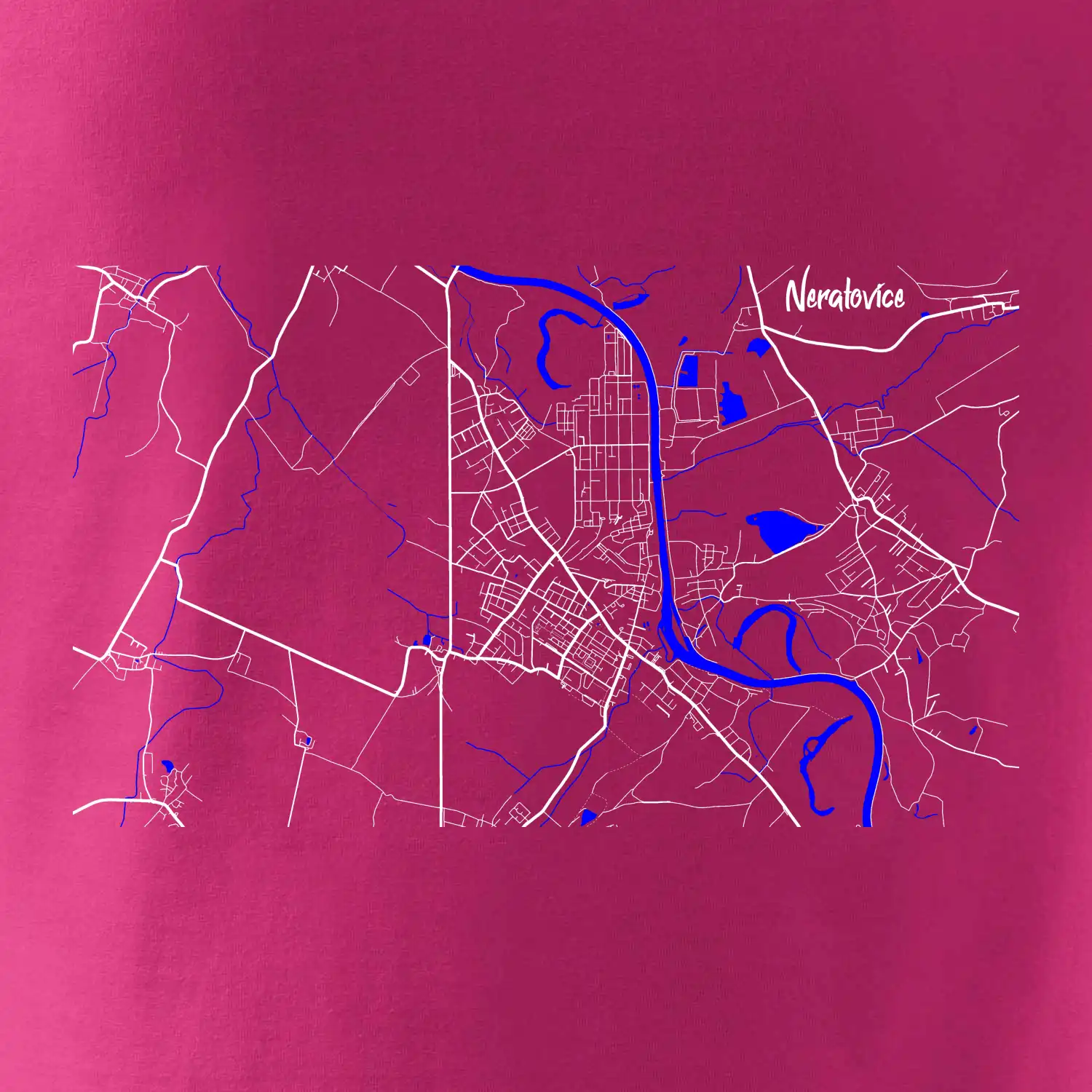 Neratovice - Mapa s vodními toky