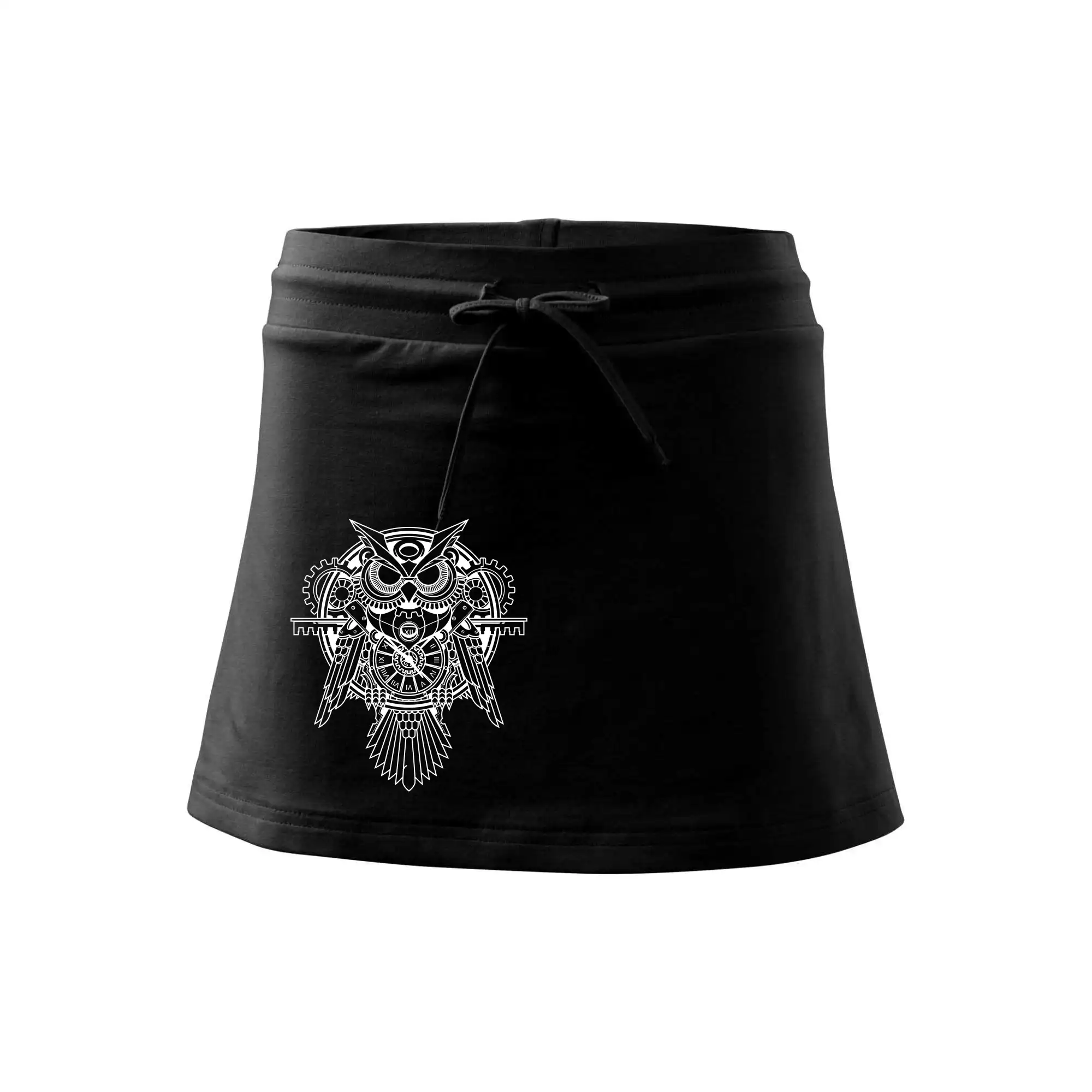 Steampunk sova černobílá