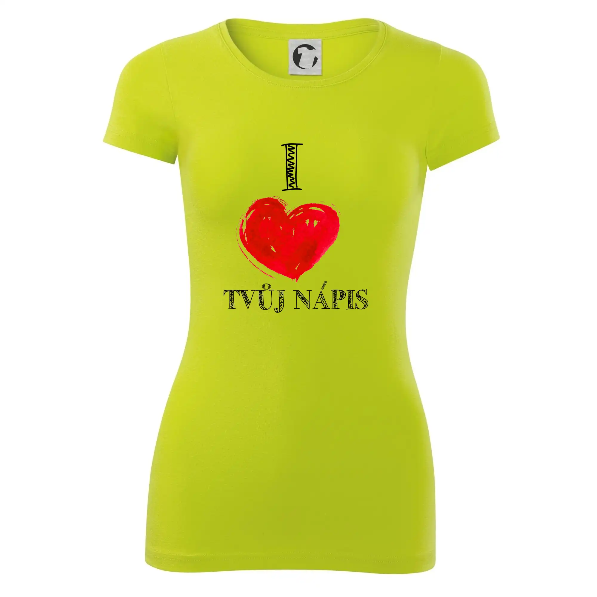 I love malované srdce - vlastní nápis