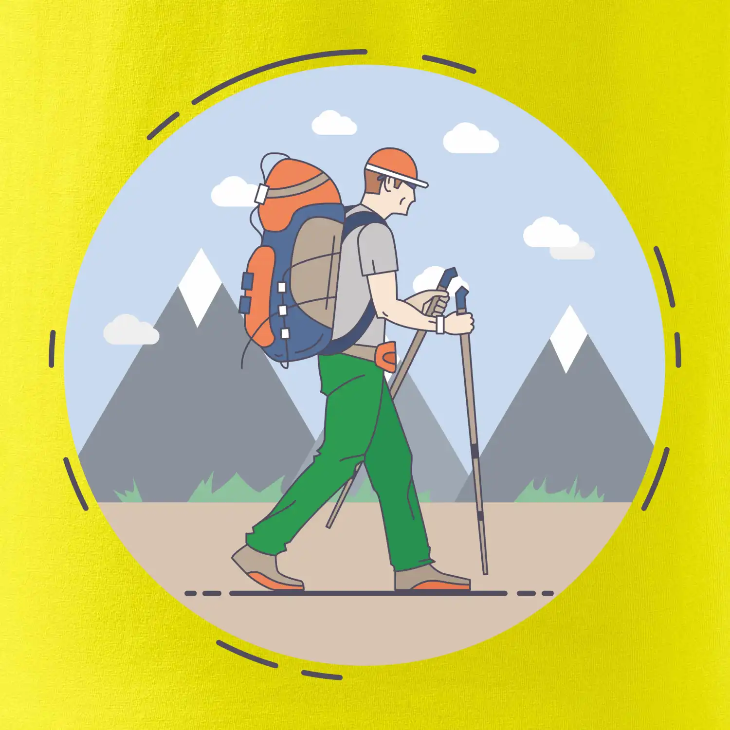 Barevný párový motiv na hory