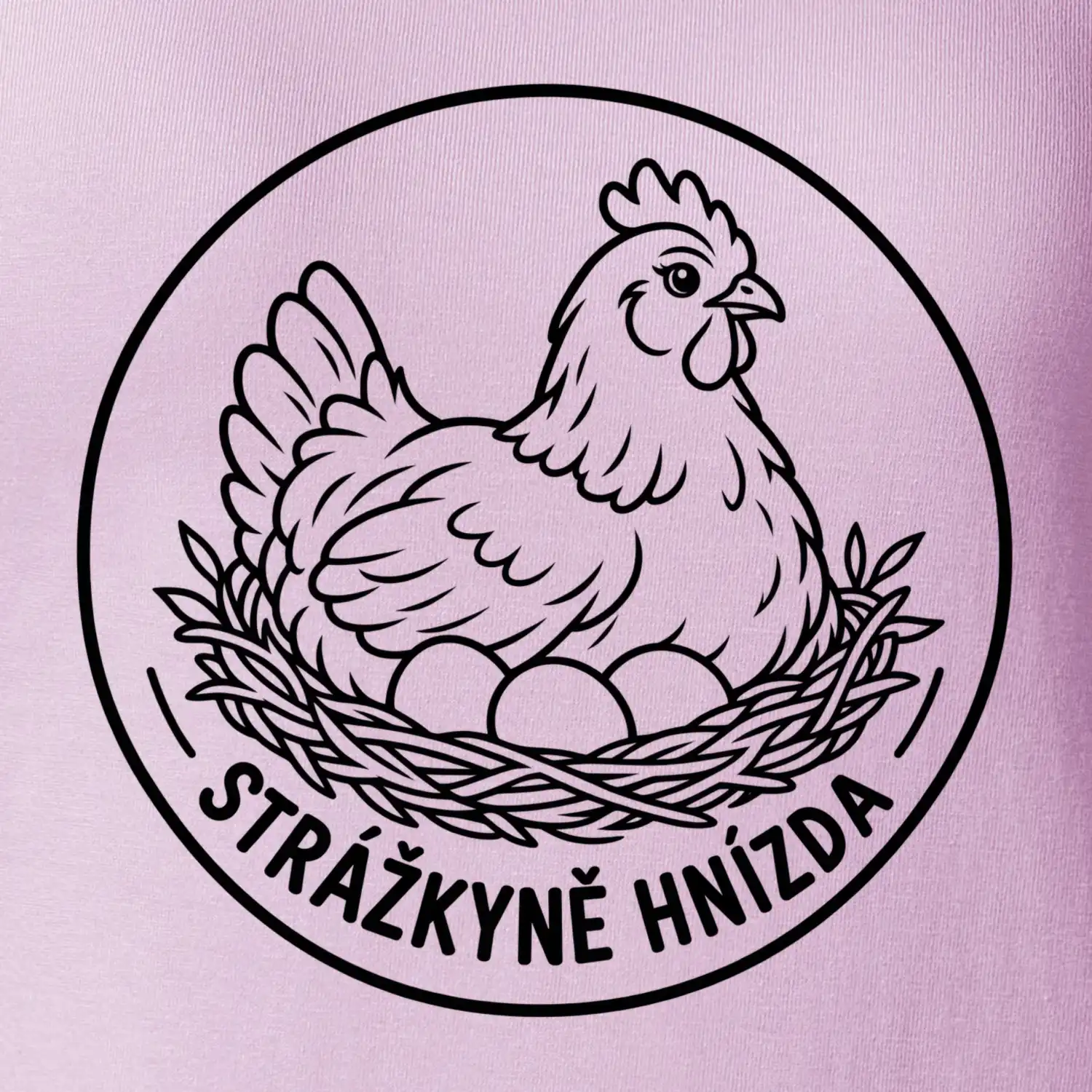 Strážkyně hnízda slepice v emblému