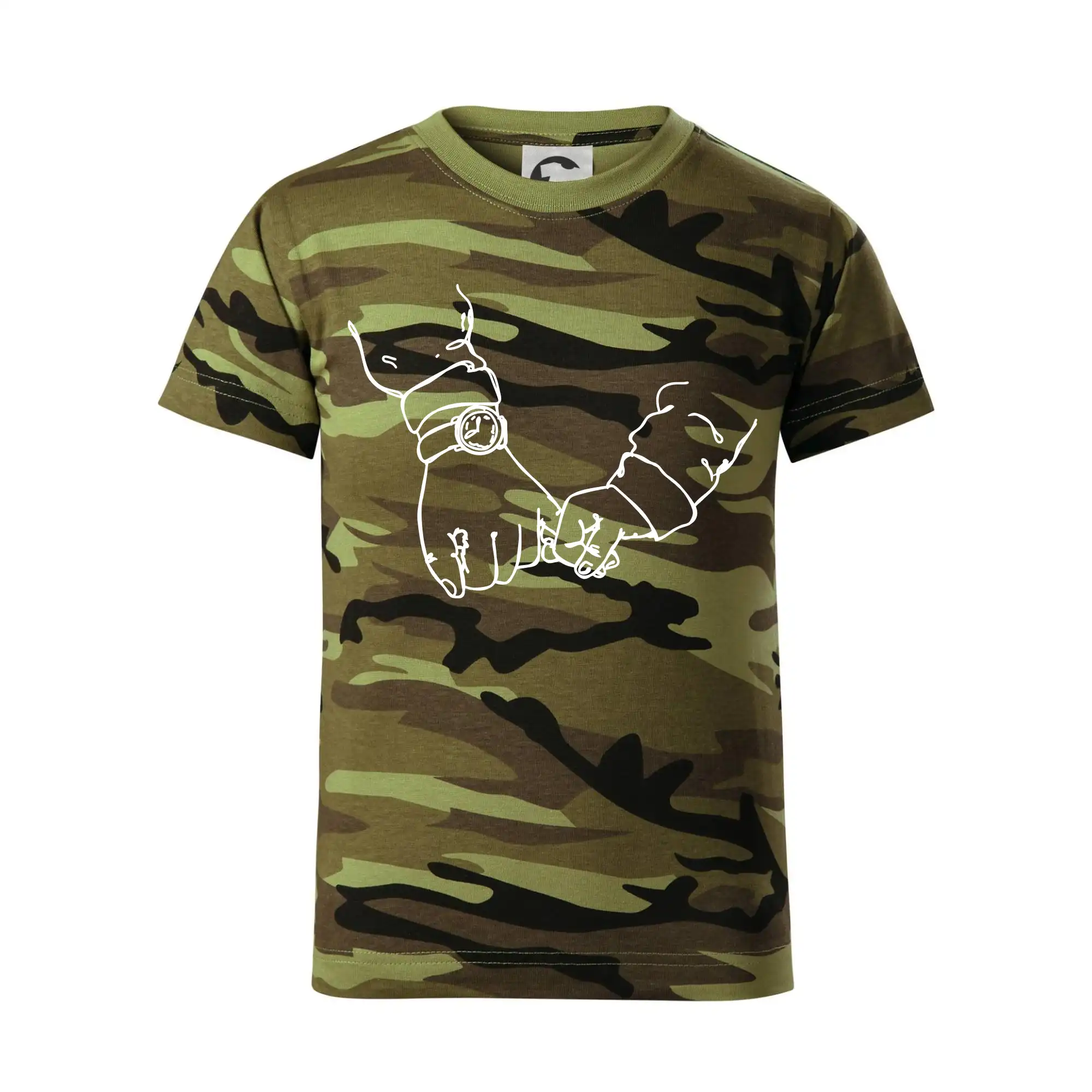 Táta a syn ruce obrys