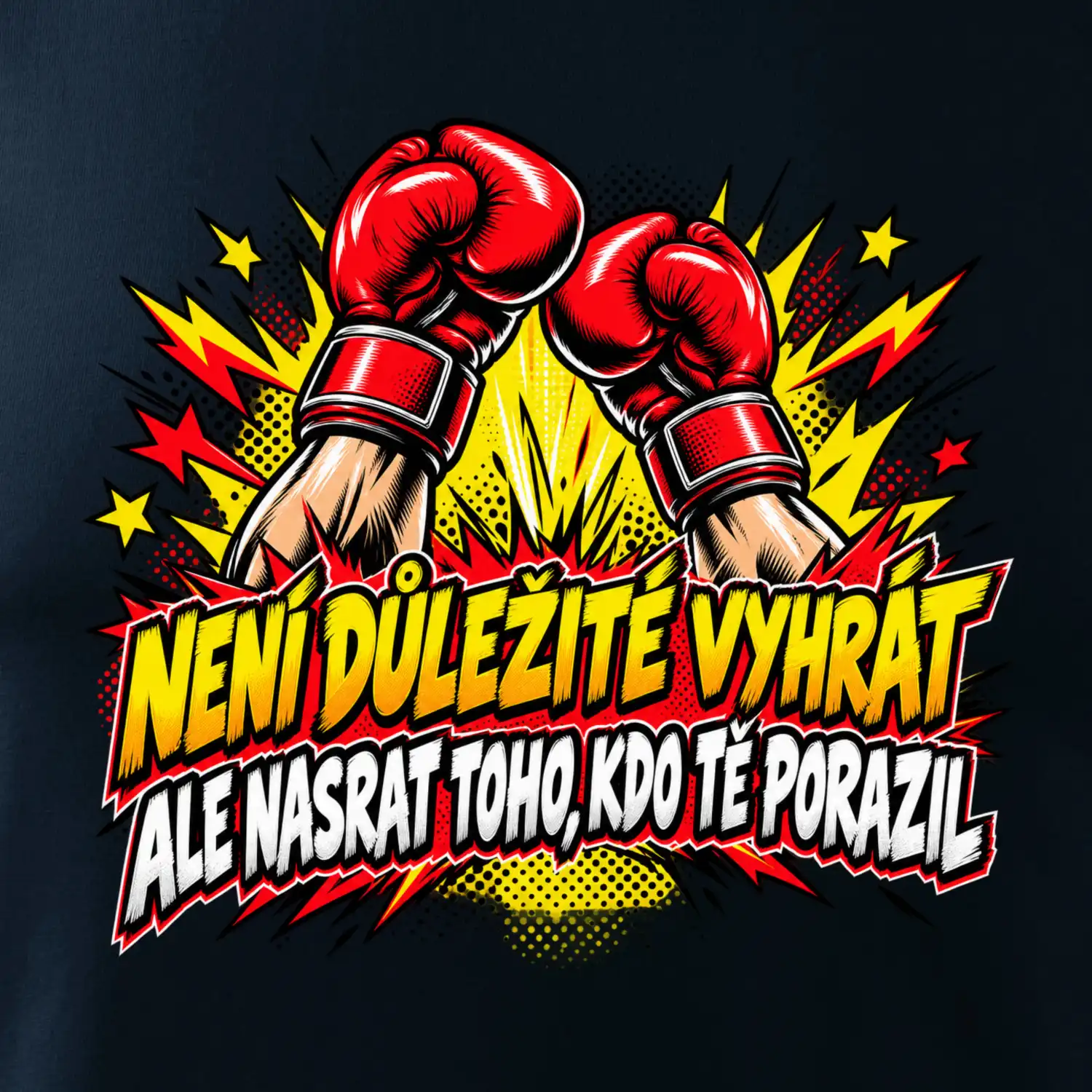 Není důležité vyhrát - komiksové červené boxerské rukavice