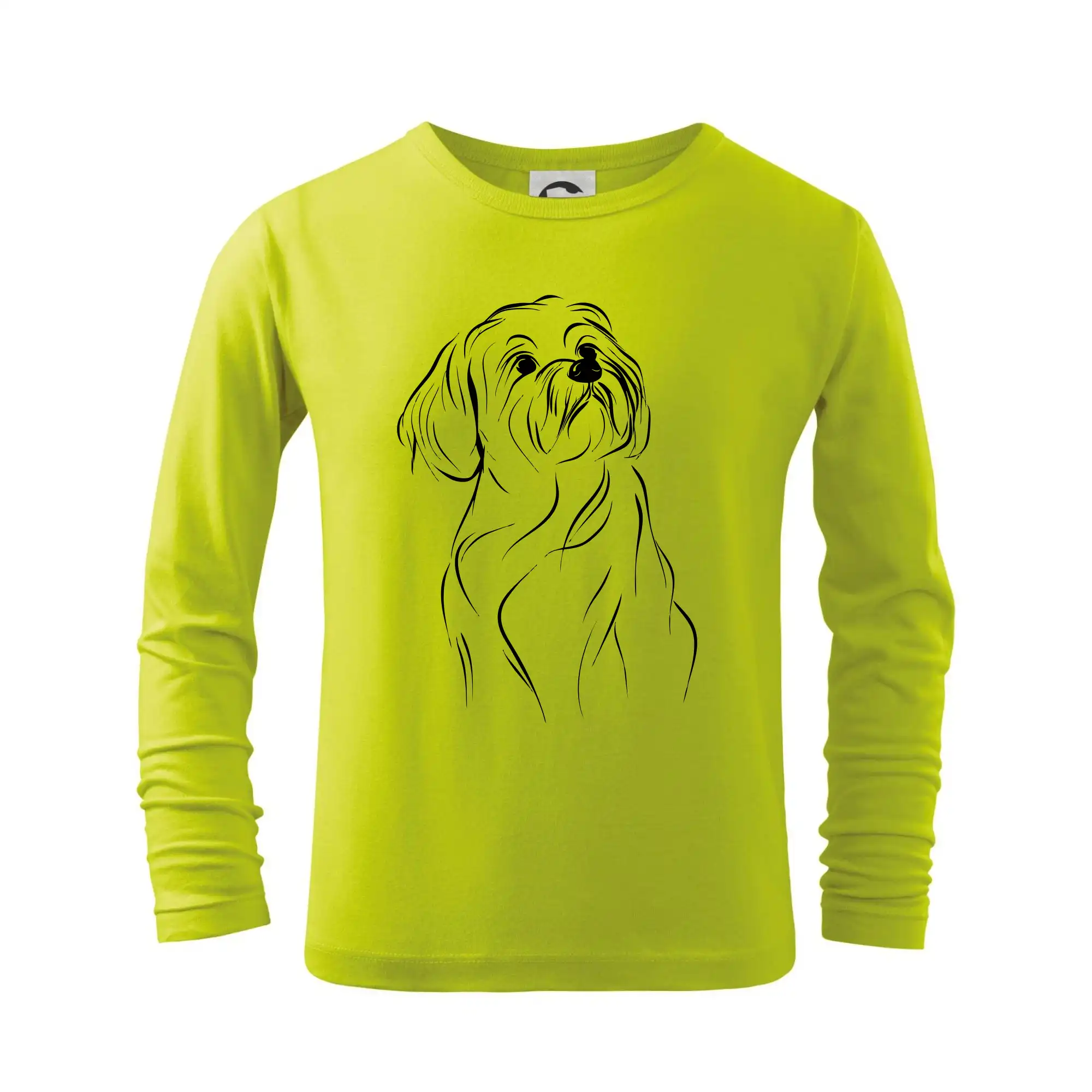 Lhasa Apso černý nákres slabé linky