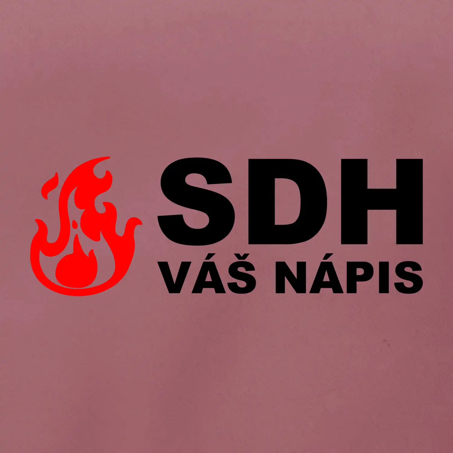 SDH nápis (oheň, název sboru - vlastní nápis)