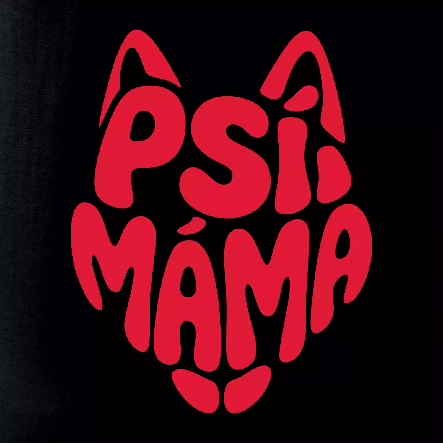 Psí máma nápis v hlavě