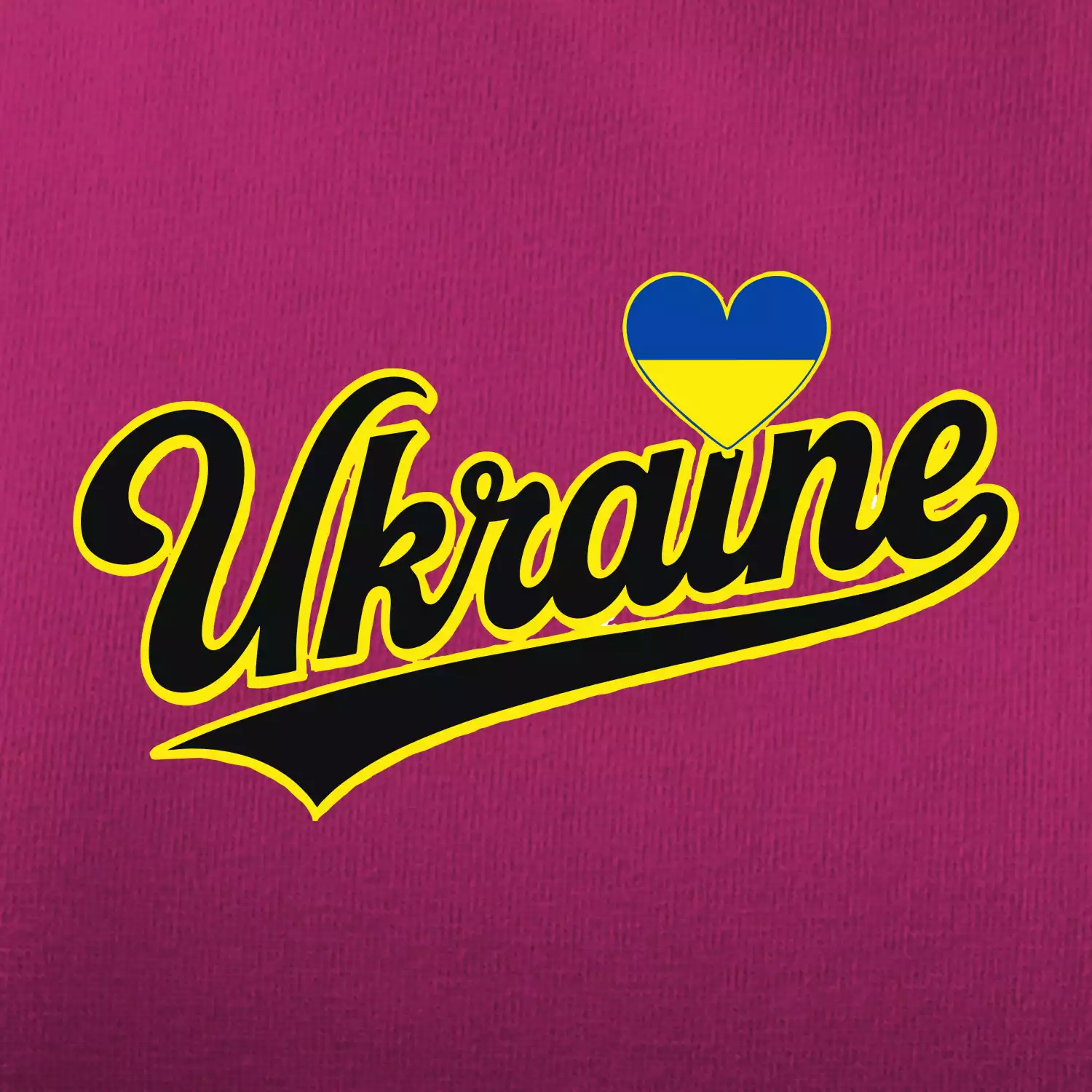 Ukraine - nápis černý