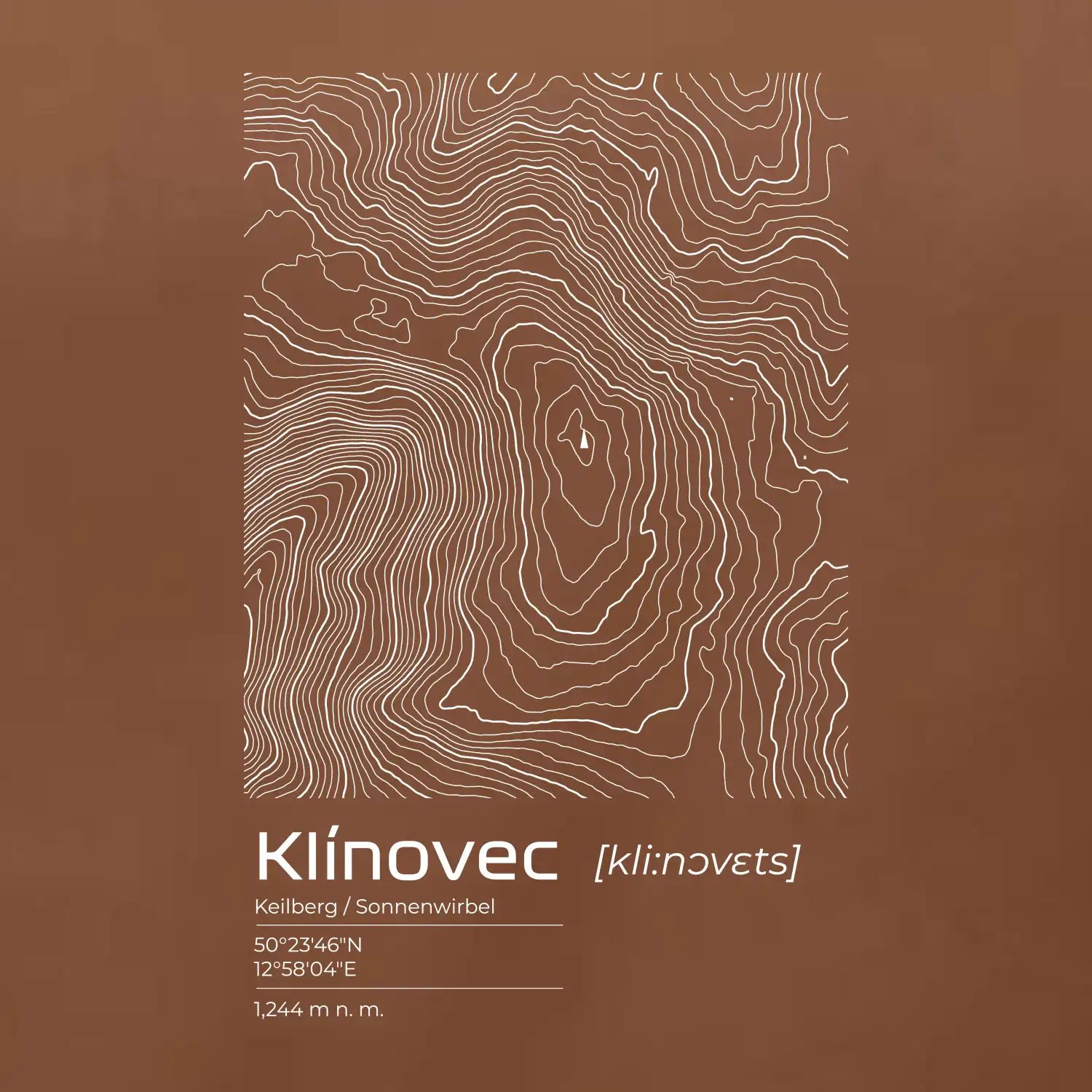 Klínovec - vrstevnice v obdélníku