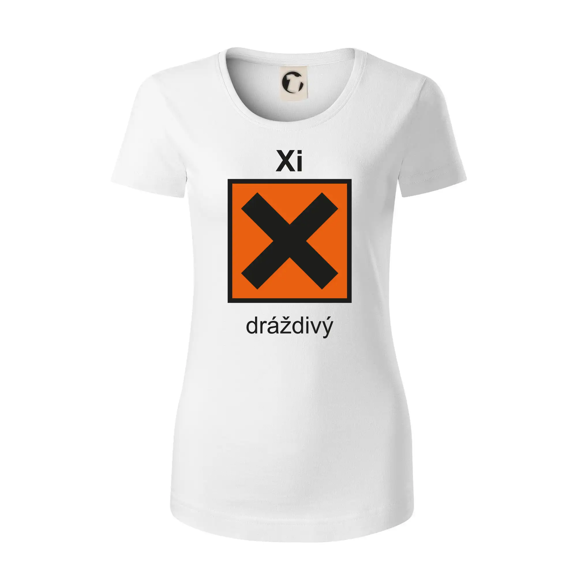 Xi Dráždivý - Výstražná tabulka na tričku