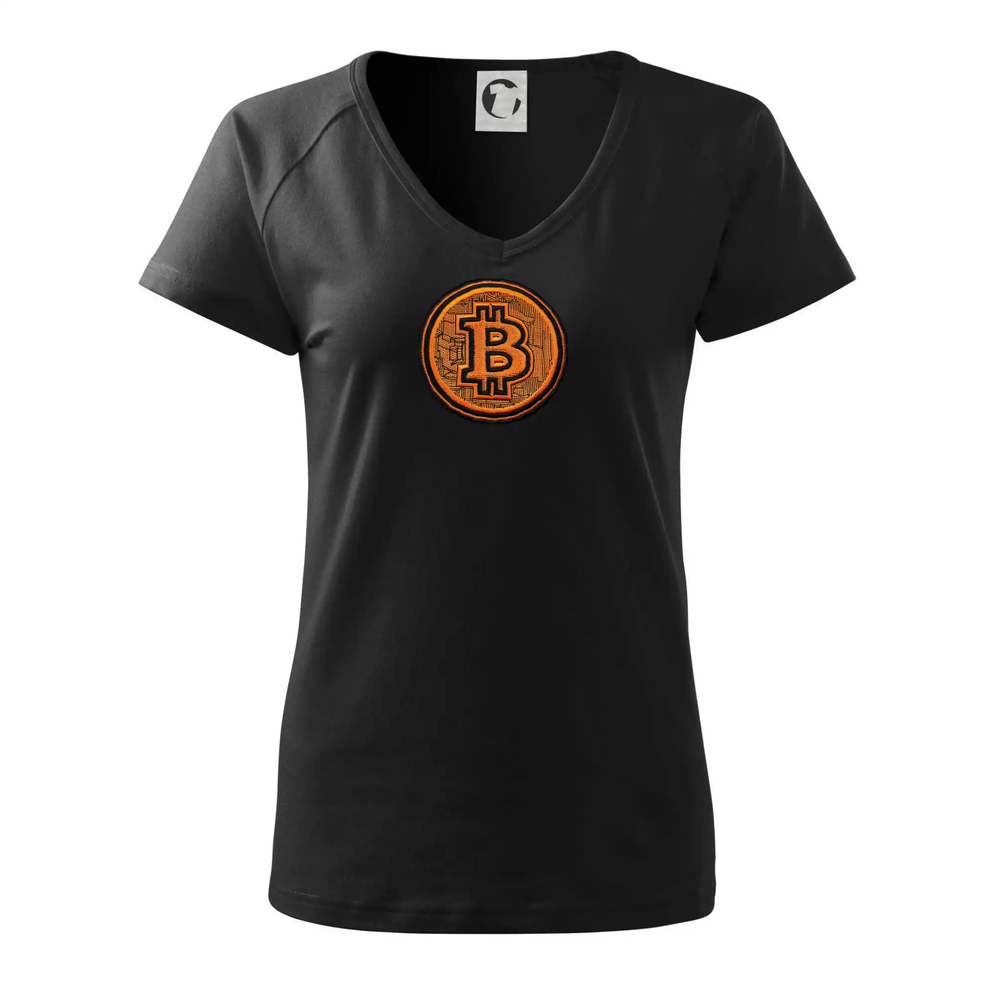 Logo bitcoin ve vyšívaném stylu