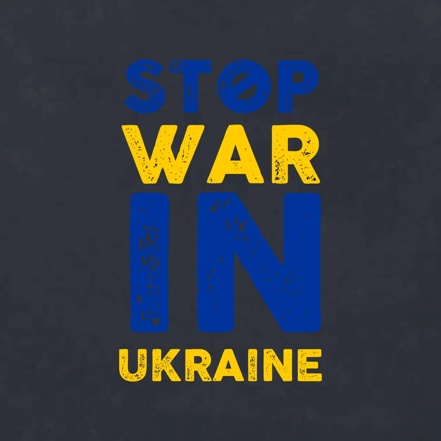 Barevný nápis Stop war in ukraine