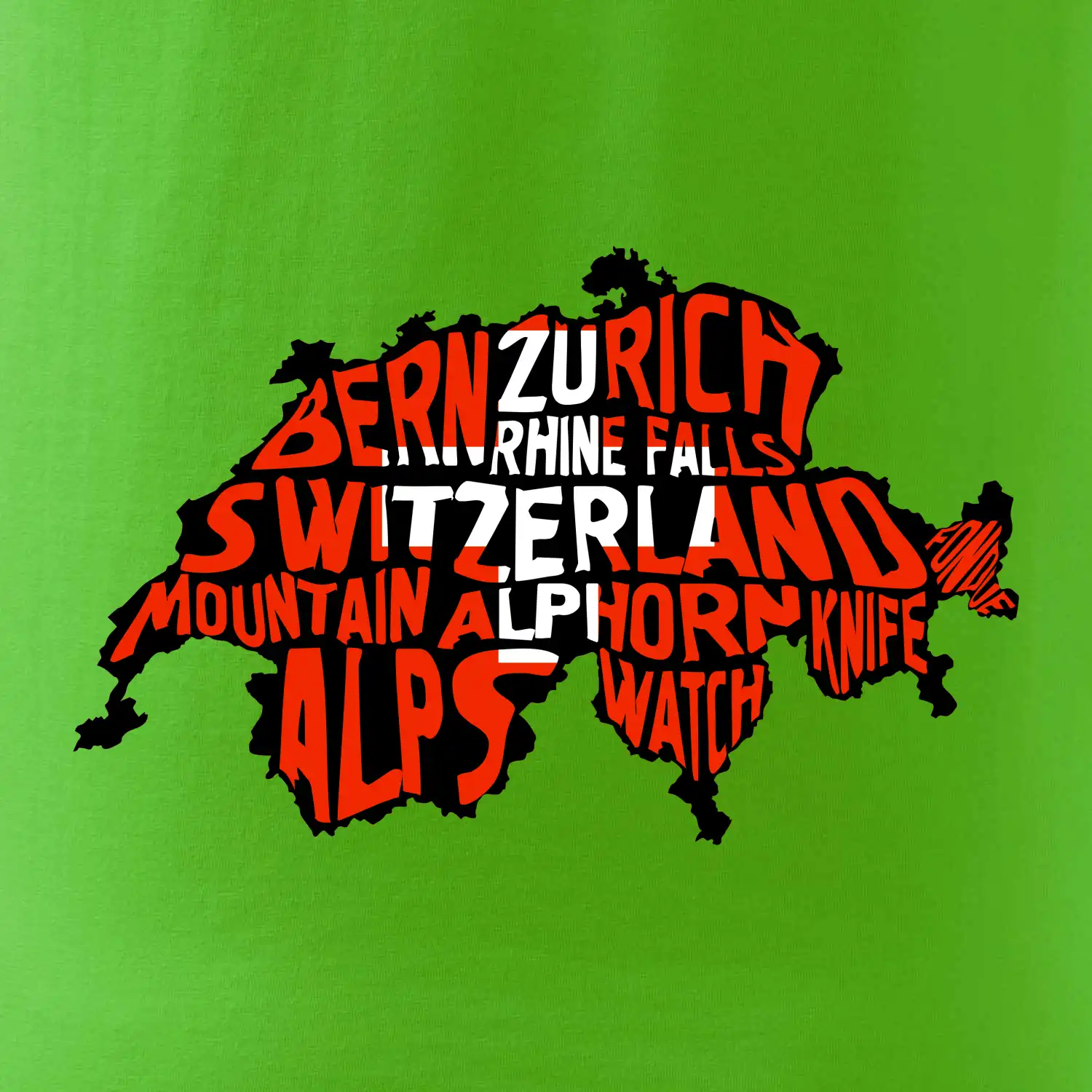 Mapy - názvy měst - Švýcarsko