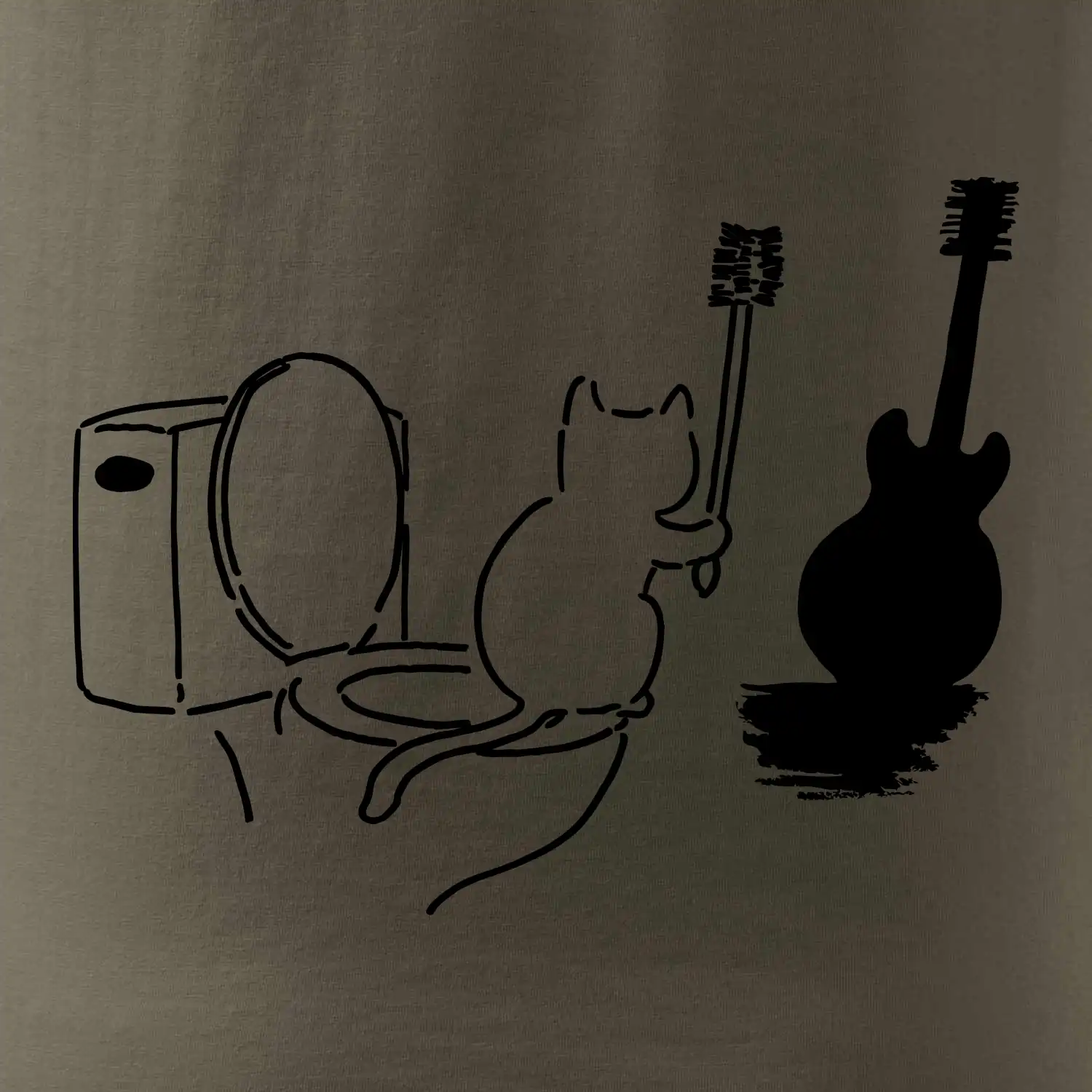 Kočka a kytara WC