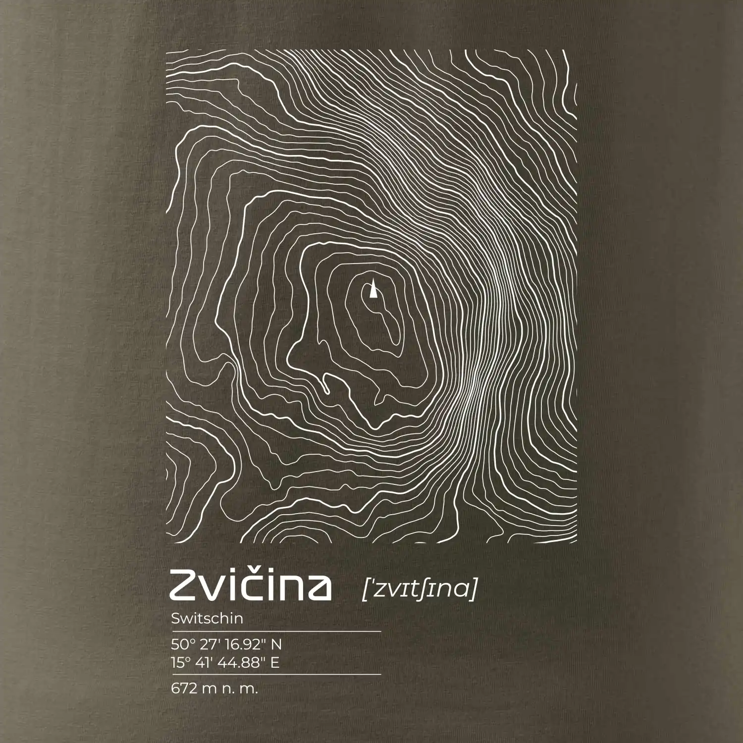 Zvičina - vrstevnice v obdélníku