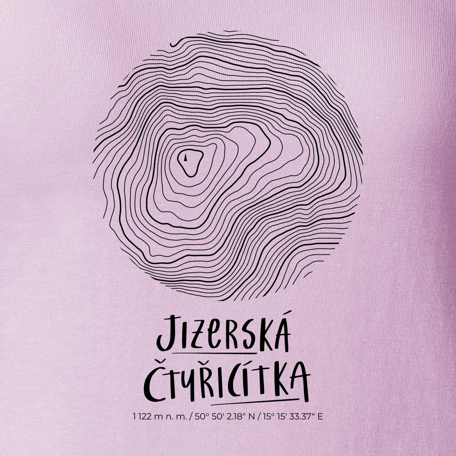 Jizerská čtyřicítka - vrstevnice v kruhu