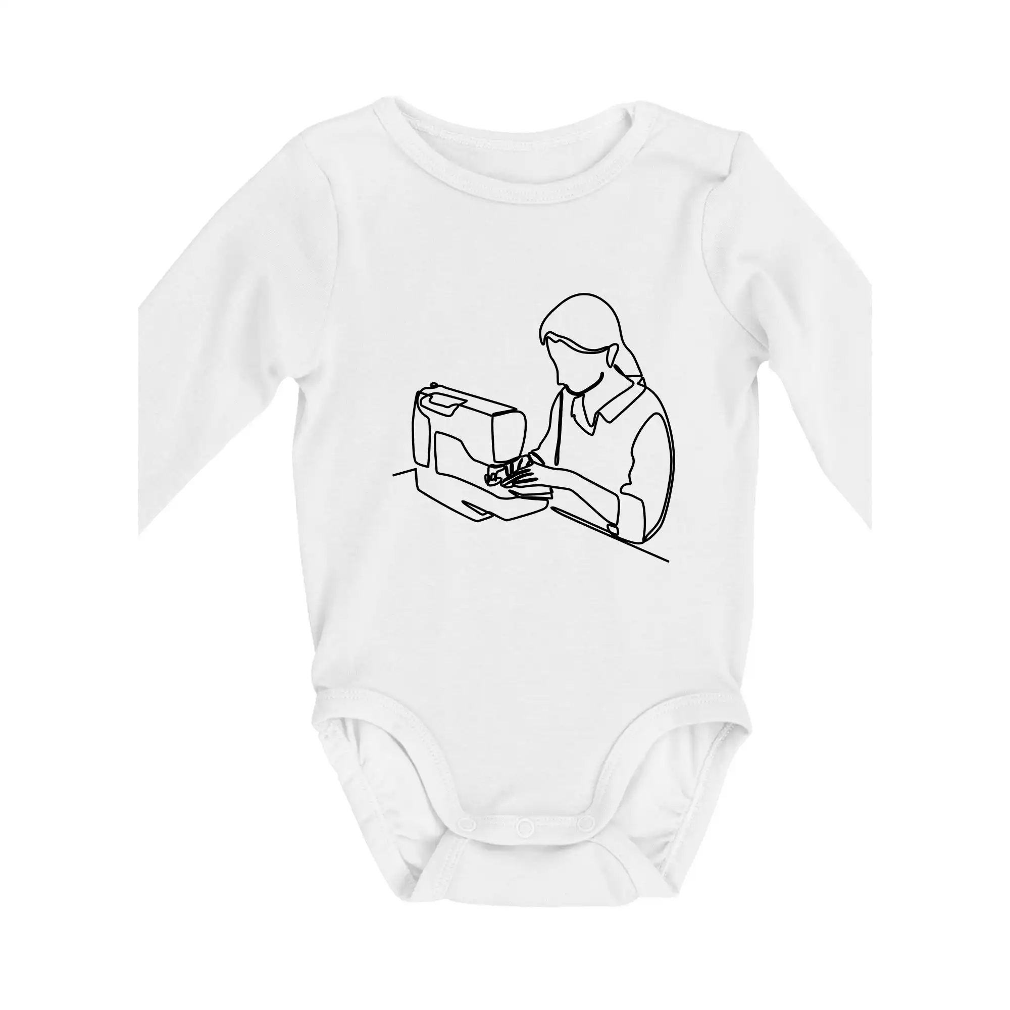 Švadlena a šicí stroj jedním tahem