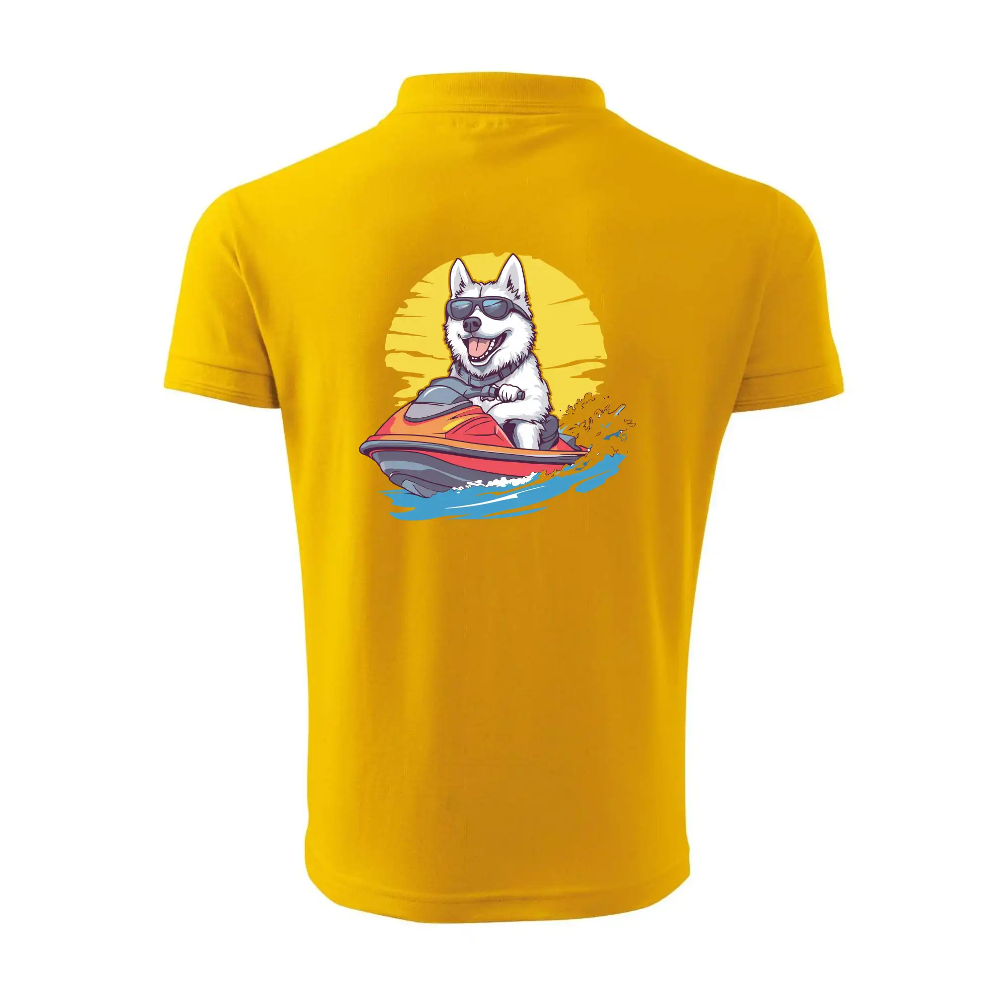 Husky na vodním skútru