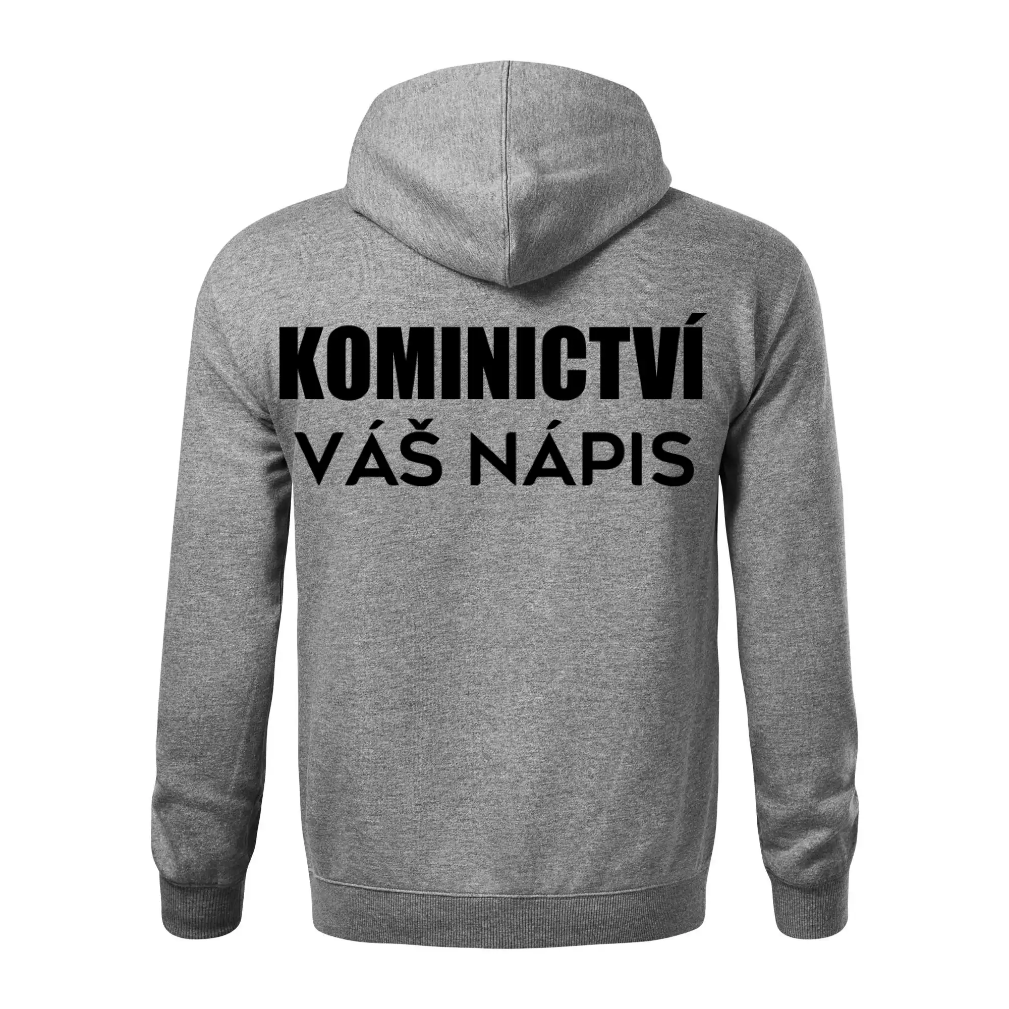 Kominík logo + nápis na zádech