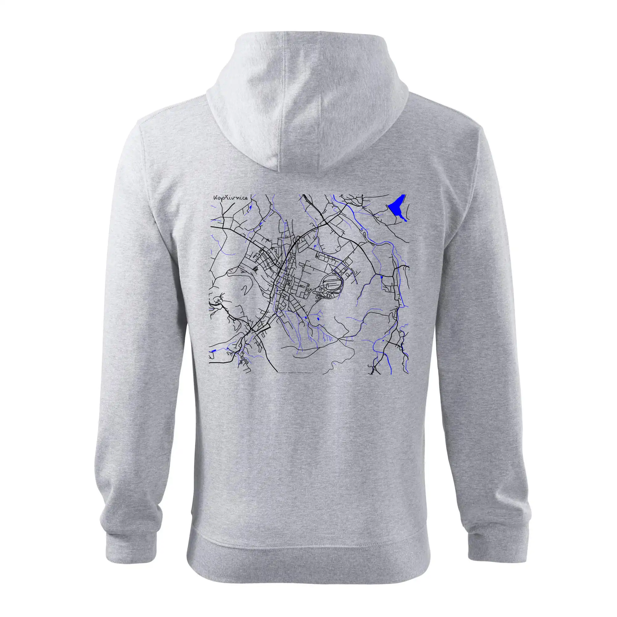 Kopřivnice - Mapa s vodními toky