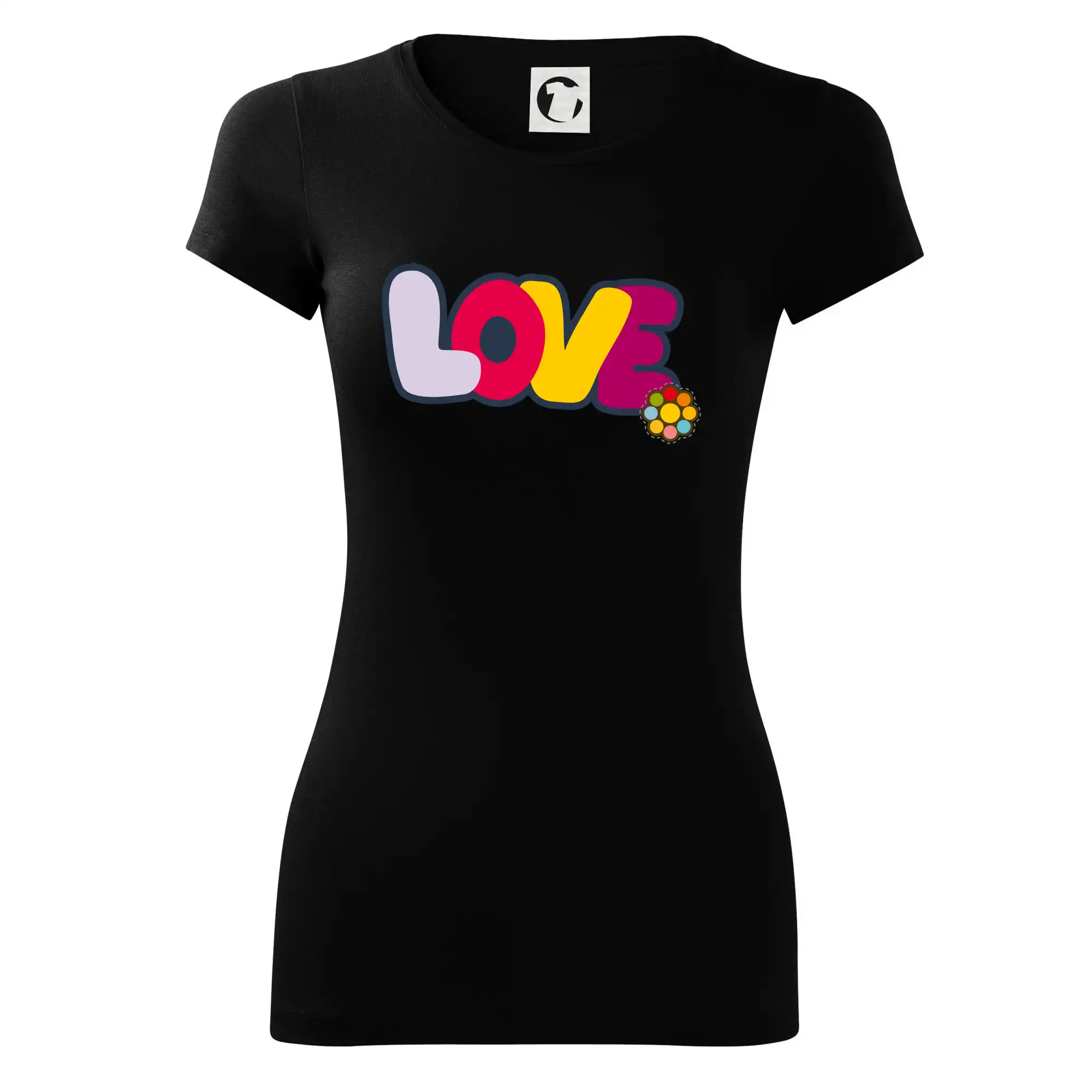 Love nápis s květinou