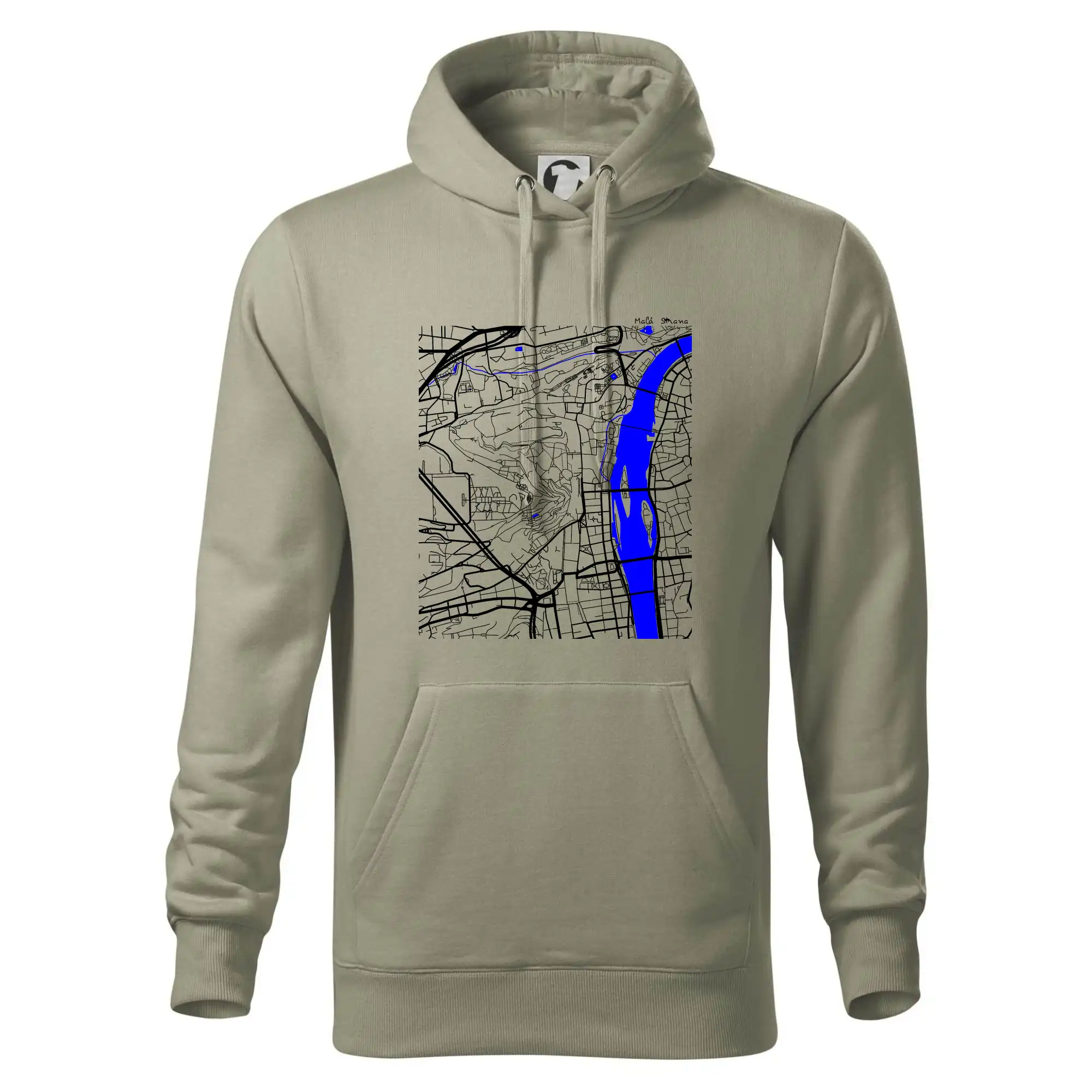 Praha Malá Strana - Mapa s vodními toky
