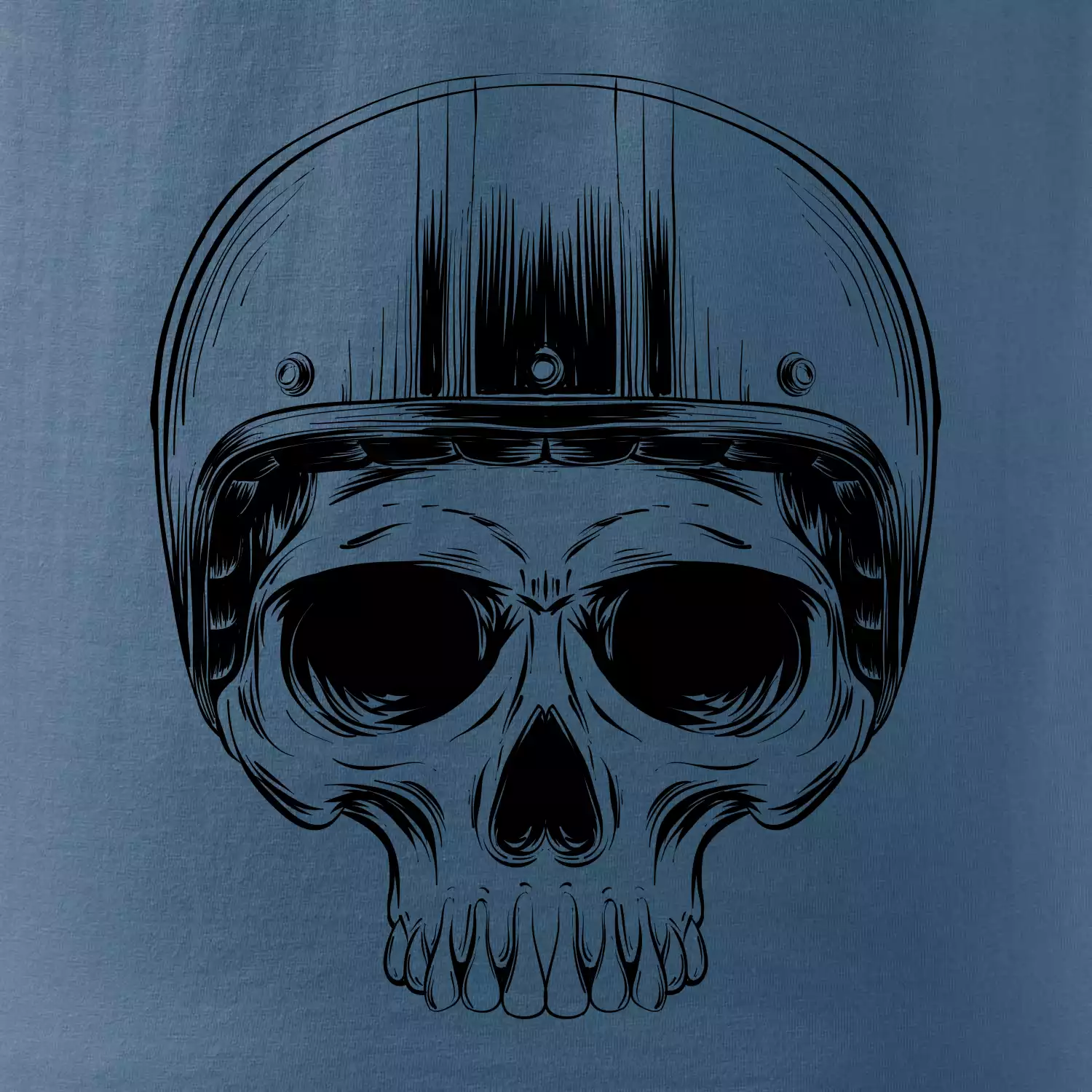 Motorkář lebka s kulatou hlavou