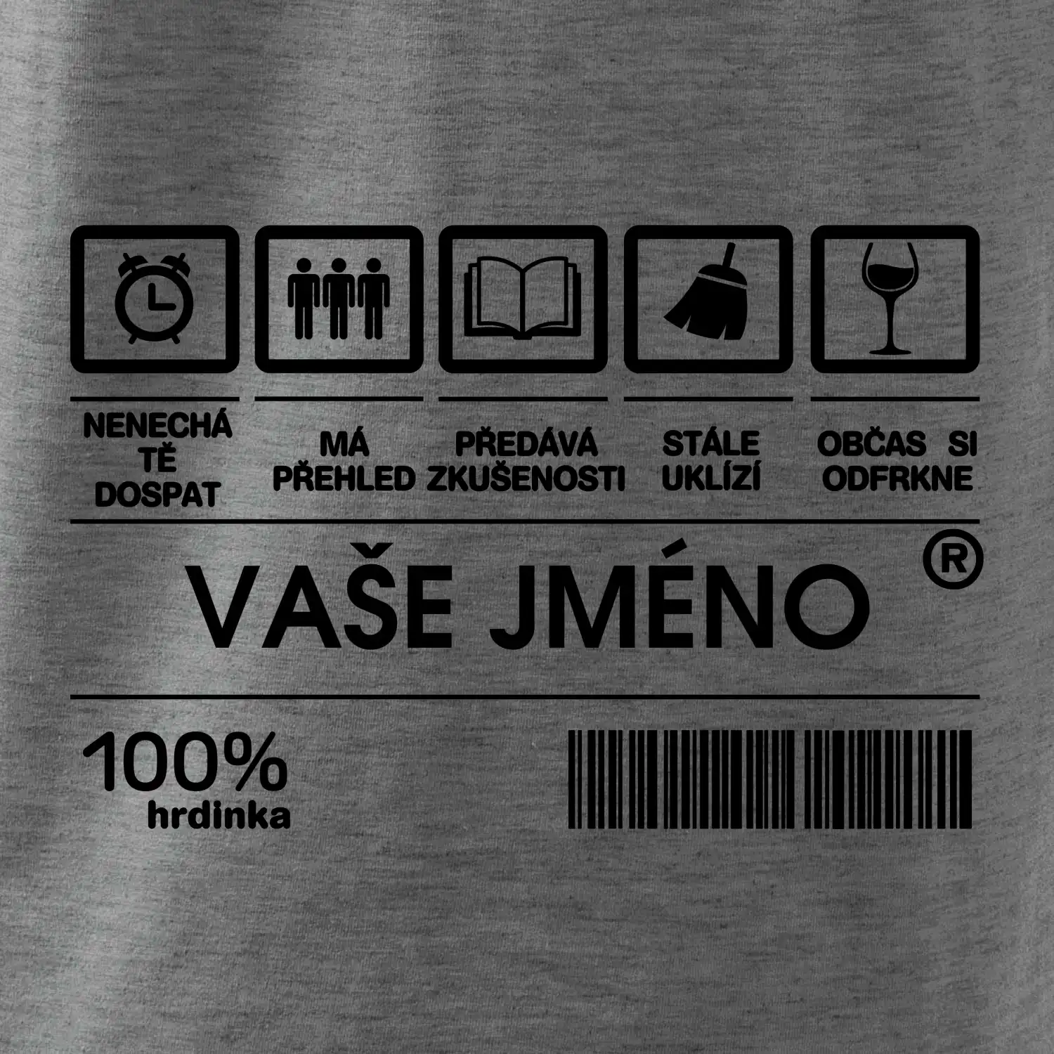 Vaše jméno - čárový kód
