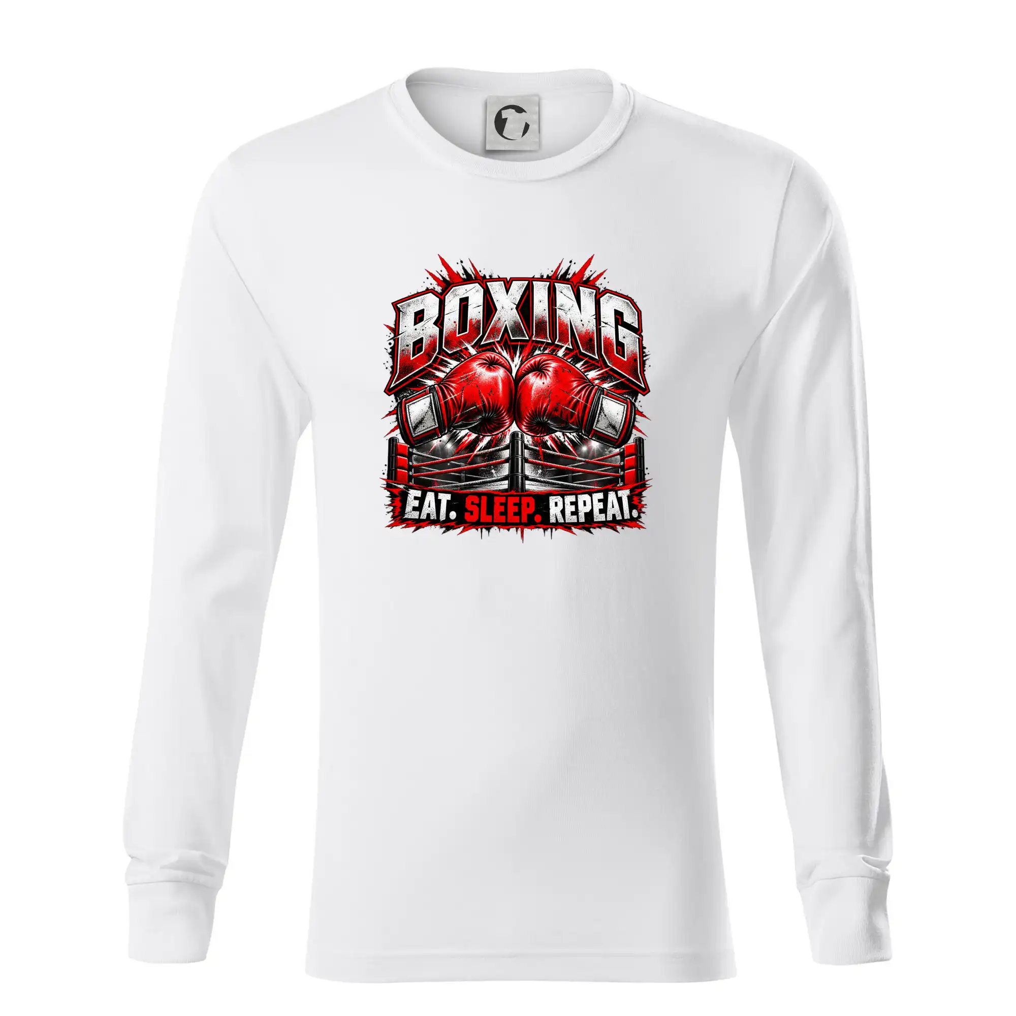 Boxerské rukavice v ringu eat sleep repeat