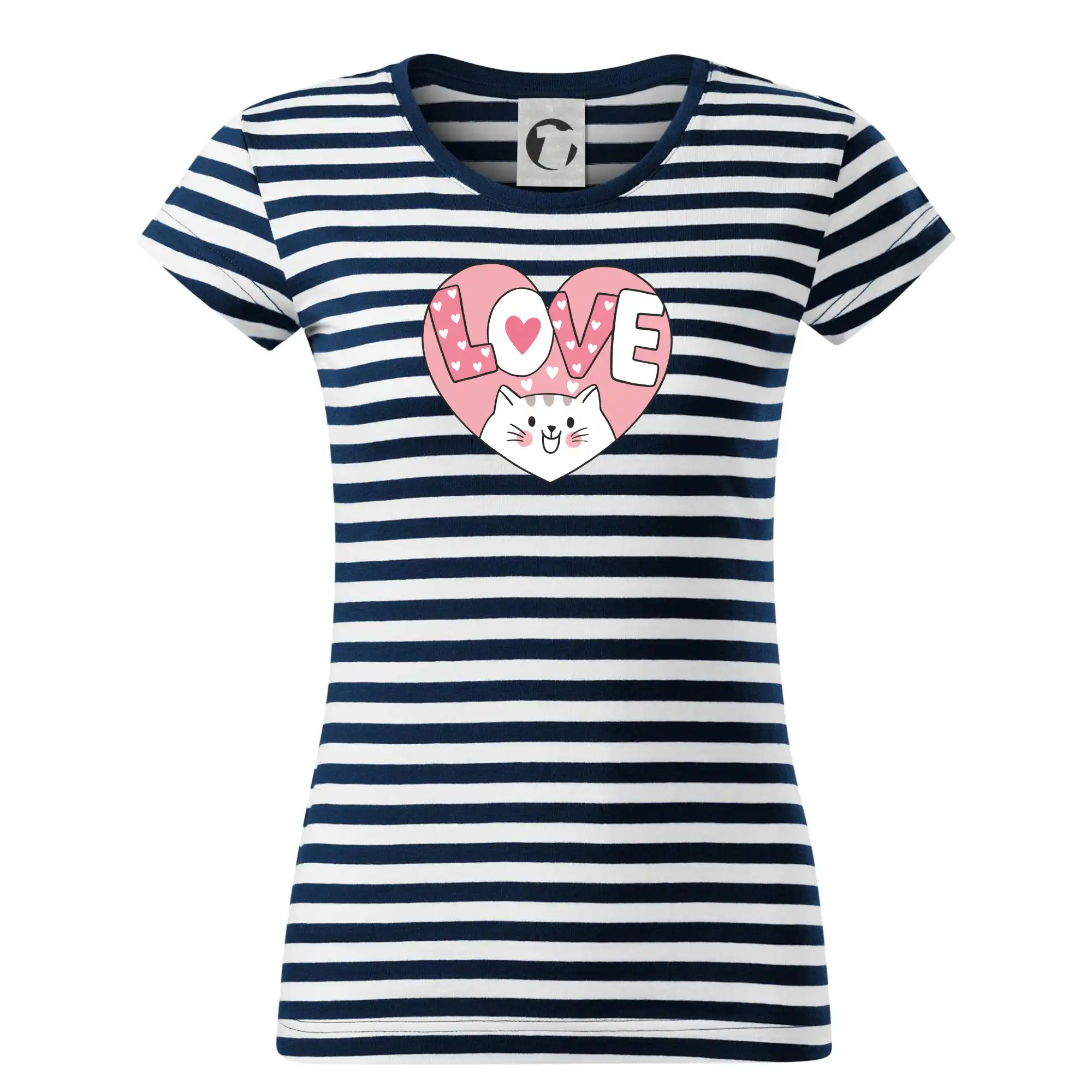 Kočka love - růžové srdce