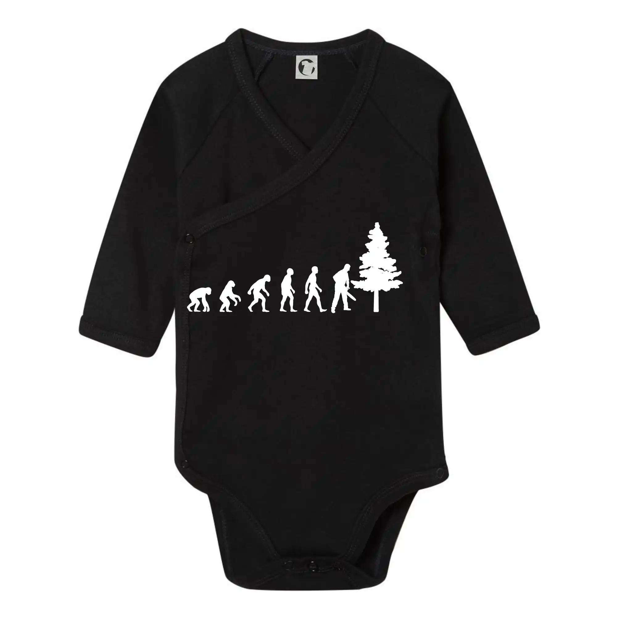 Evoluce dřevorubec - pila a strom