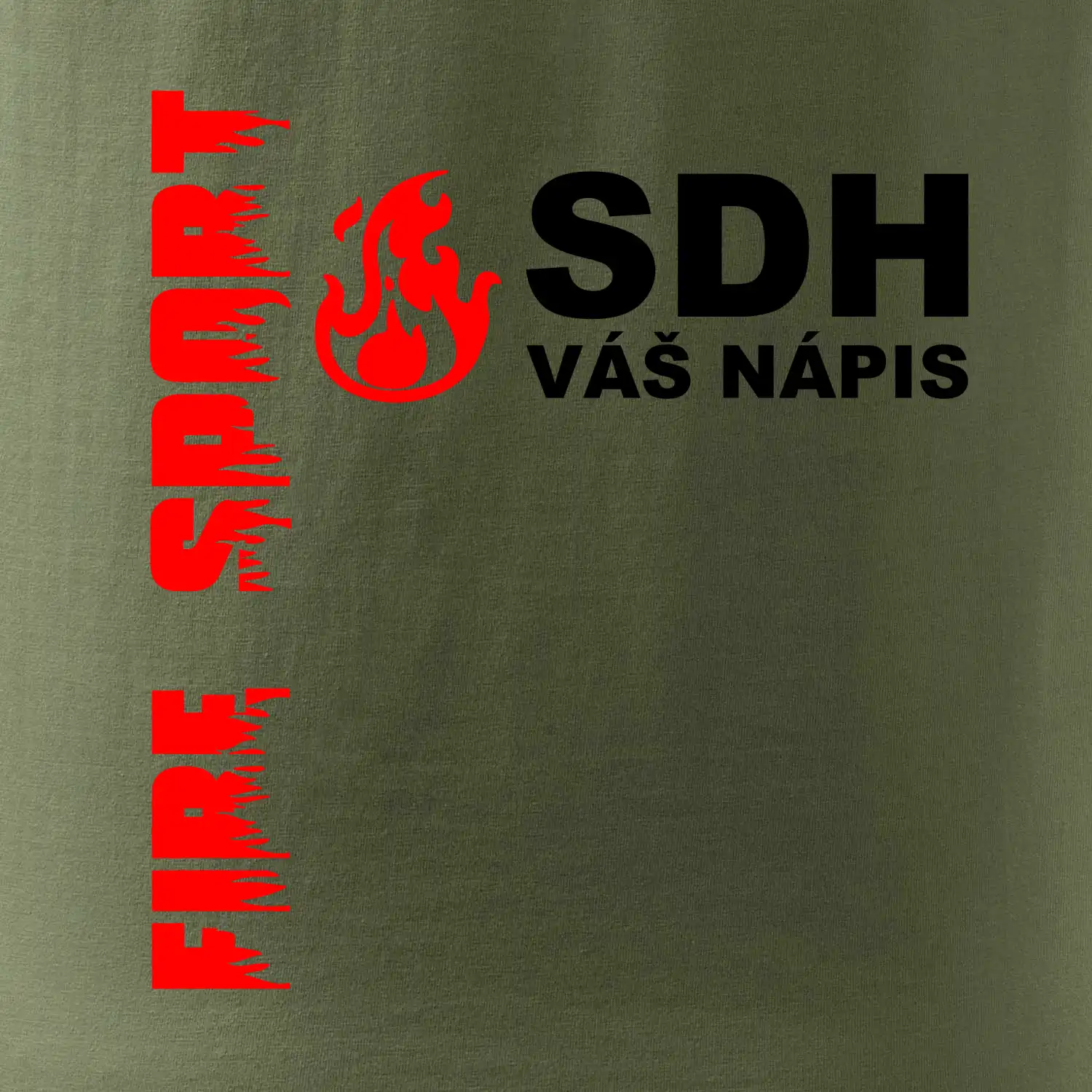 SDH nápis (oheň, firesport, název sboru - vlastní nápis)