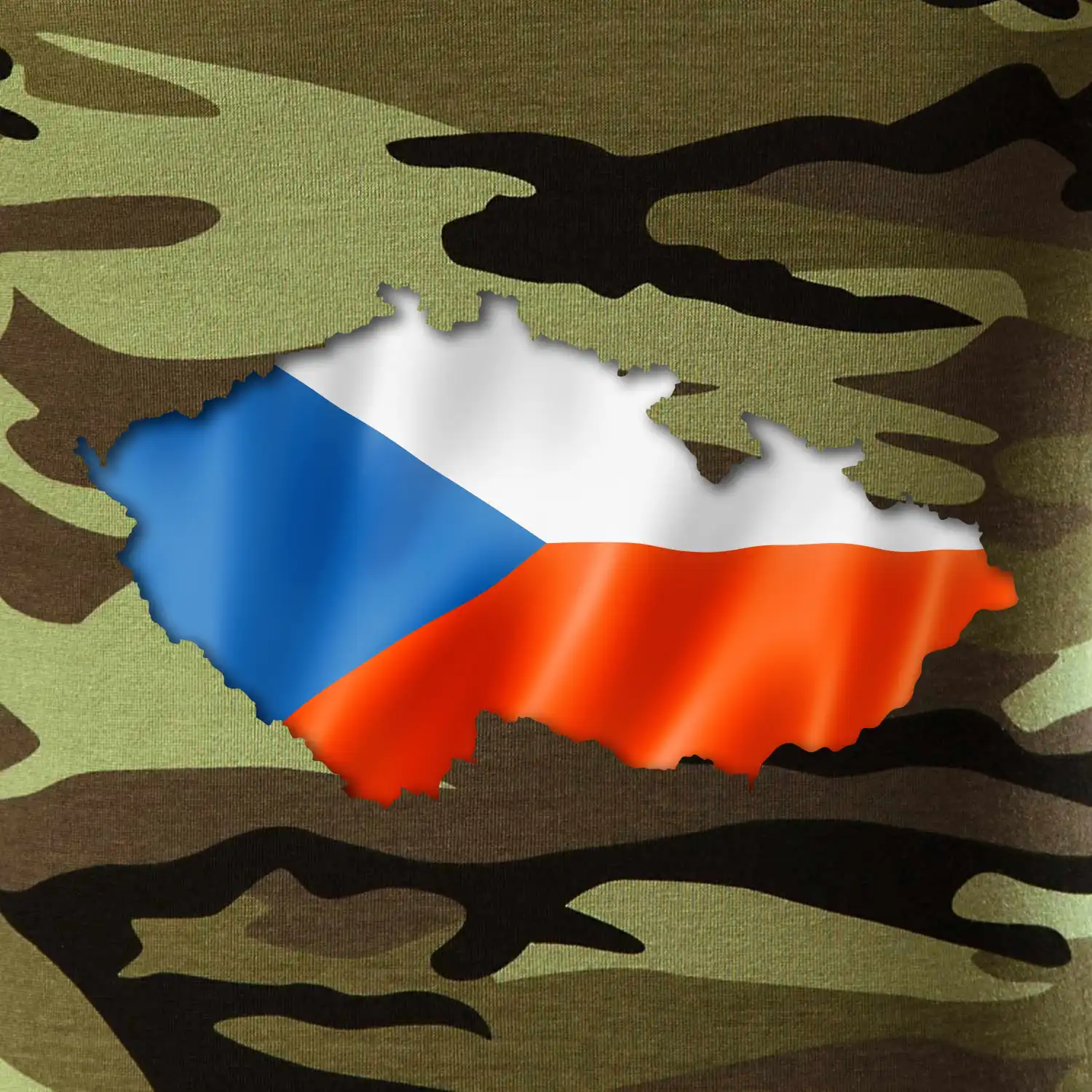 Česká vlajka v obrysu republiky