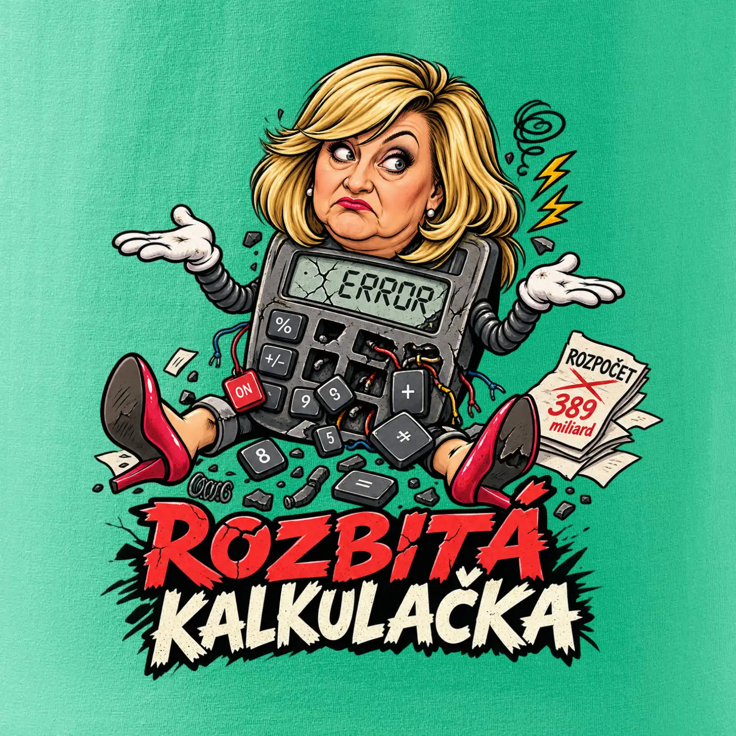 Alenka - rozbitá kalkulačka