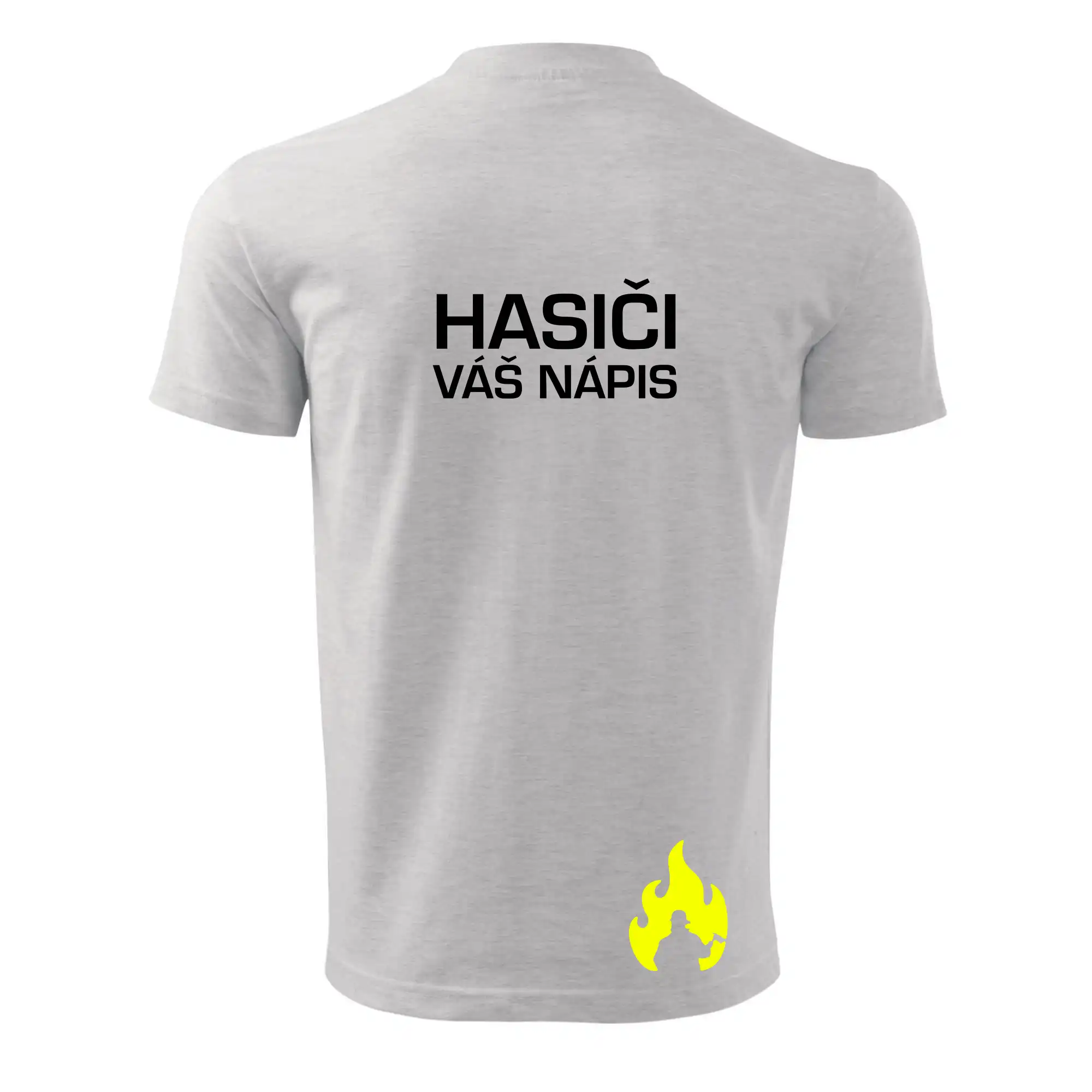 Hasič stojící - nápis hasiči - Velký nápis  na zádech